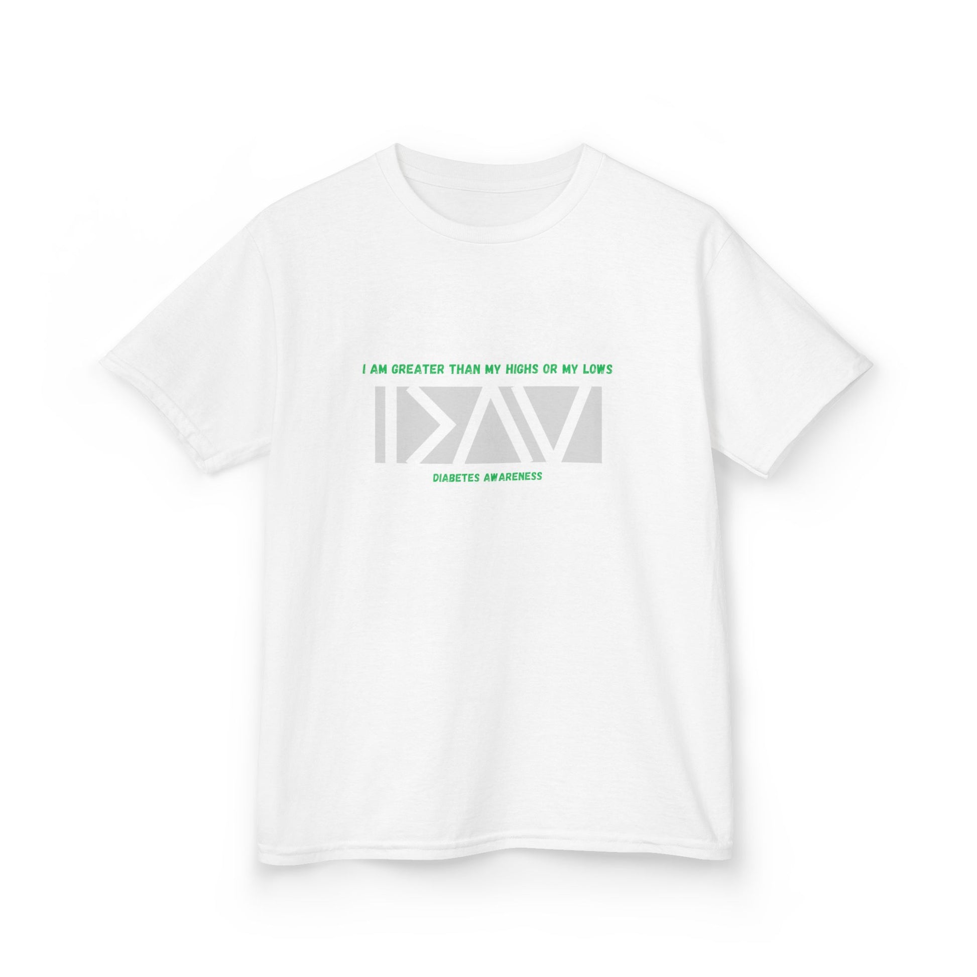 The Diabuddies Store I am greater than (Grey) - Kids Tee I am greater than (Grey) - Kids Tee: Celebrate resilience and strength with this Kids Tee! It's a powerful symbol for young individuals living with diabetes, reminding them that they are always "gre