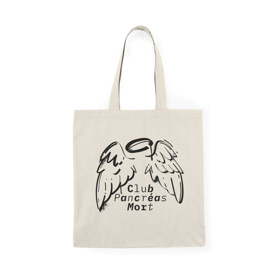 The Diabuddies Store Dead Pancreas Club, Angel Wings (French) - Tote Bags Dead Pancreas Club, Angel Wings (French) - Tote Bags: Carry your essentials with French elegance and a dash of wit. This durable canvas tote, playfully named "Dead Pancreas Club," f