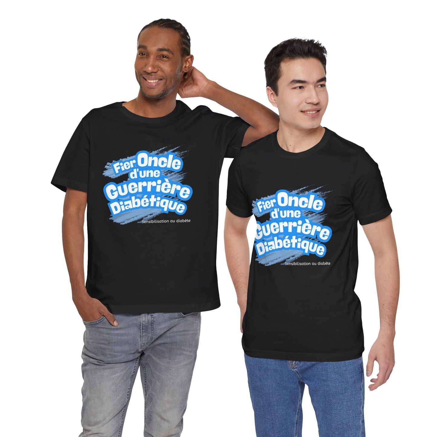 Proud Uncle of Diabetic Warrior (French/Niece) - Unisex Tee The Diabuddies Store T-Shirts $22.50
