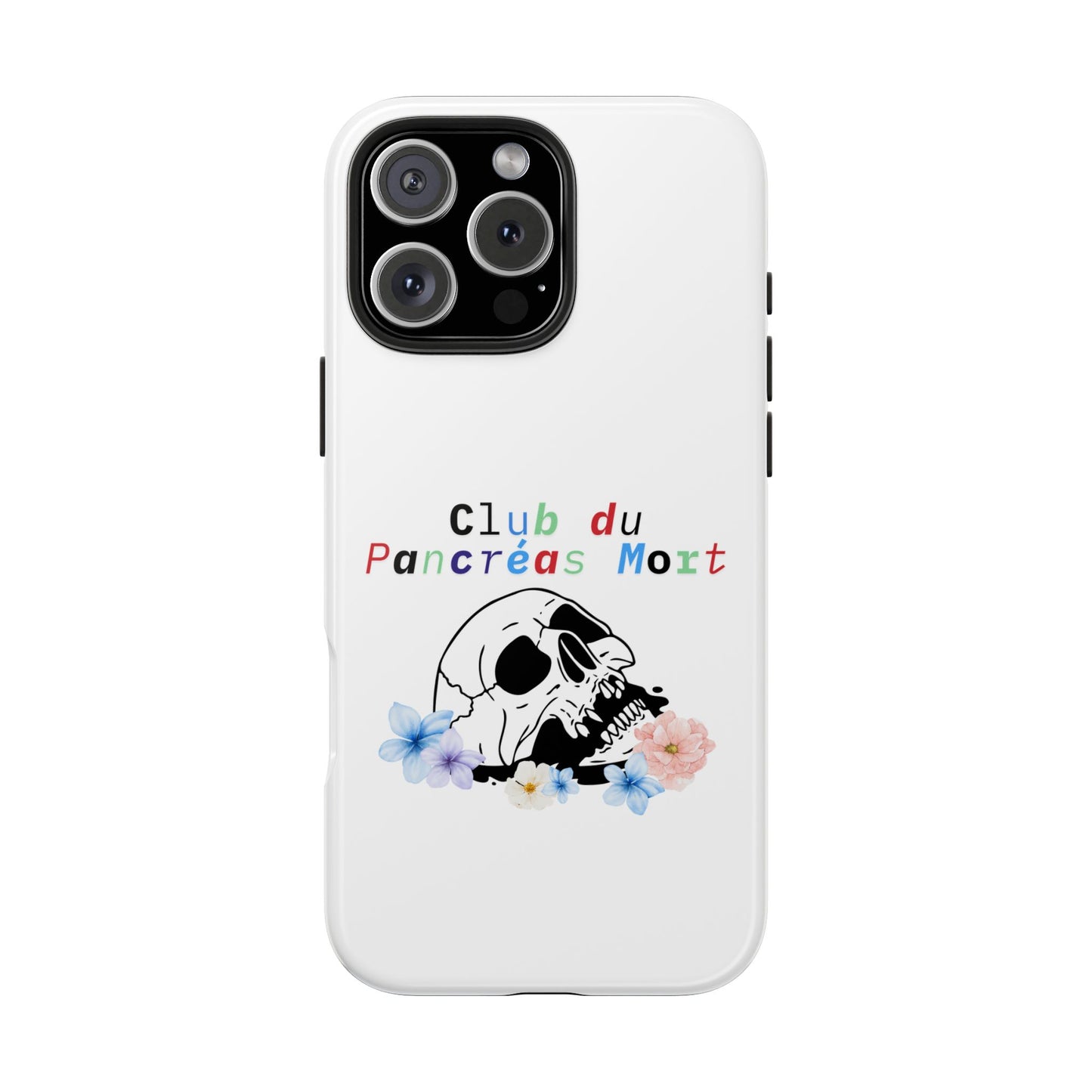 Skull & Flowers, Dead Pancreas Club (French) - Phone Cases The Diabuddies Store Mobile Phone Cases $18.23