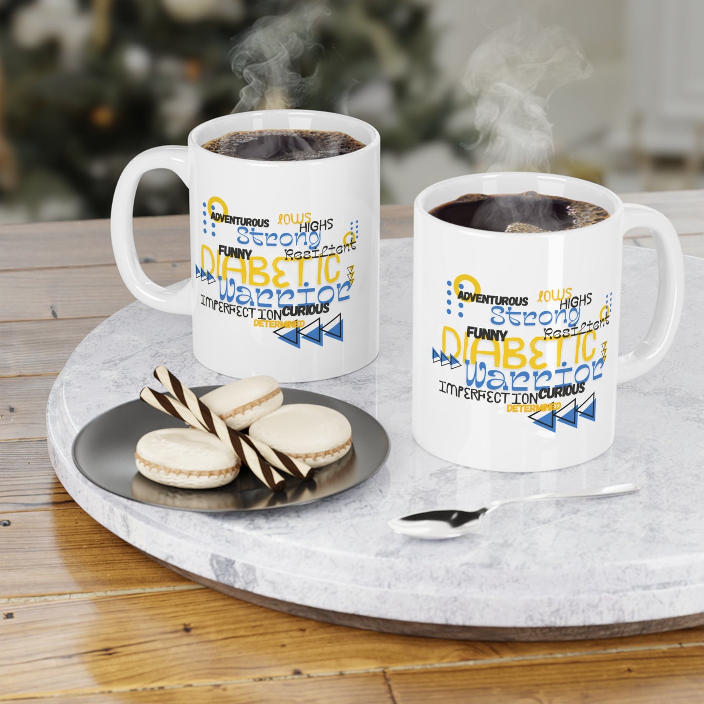 The Diabuddies Store Uplifted & Unleashed - Mug 11oz Uplifted & Unleashed - Mug 11oz: Embrace your strength, defy the odds. The "Uplifted & Unleashed" mug is more than just a mug; it's a vibrant testament to the diabetic warrior within. Adorned with a cha