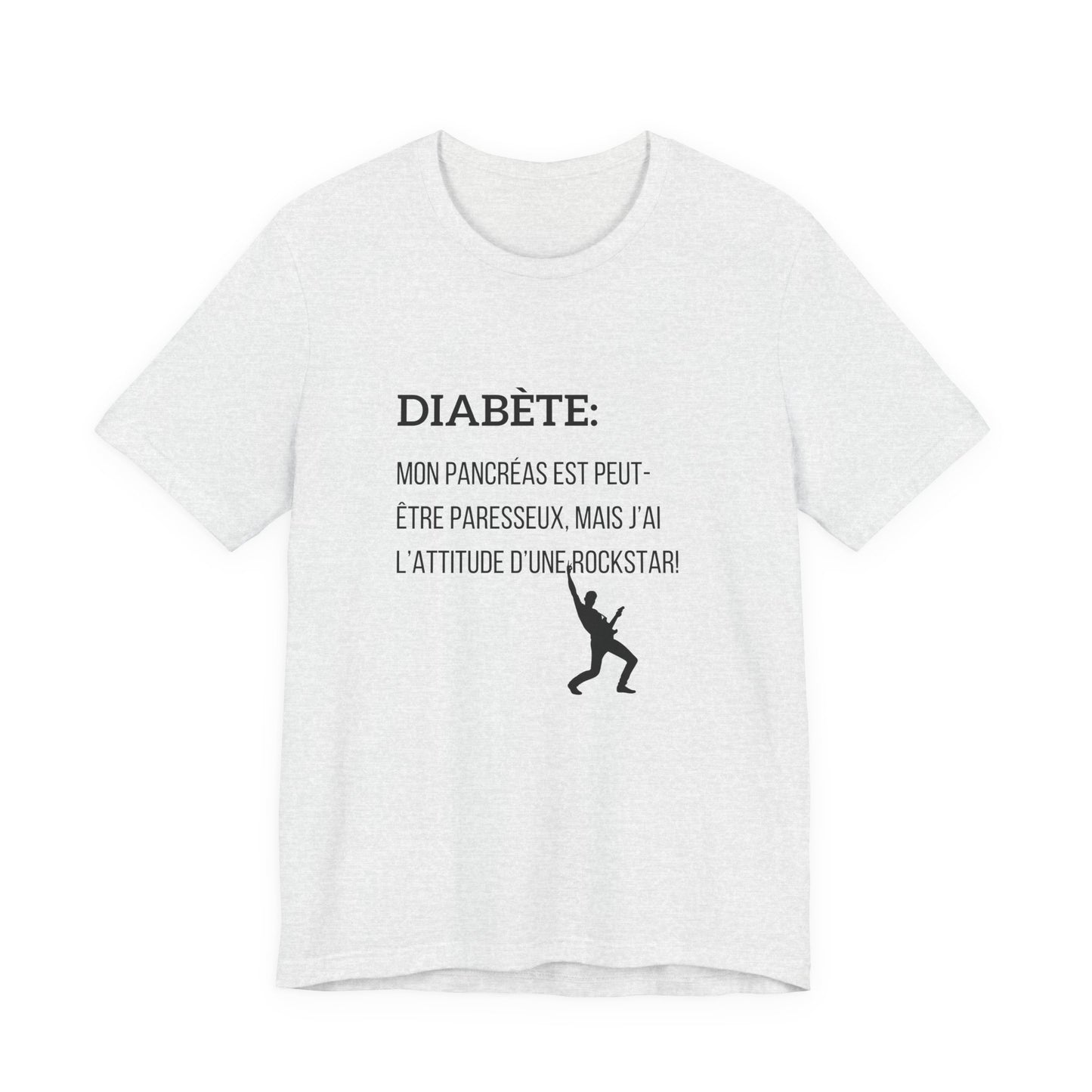 Lazy Pancreas, Rockstar Attitude (French) - Unisex Tee The Diabuddies Store T-Shirts $22.50