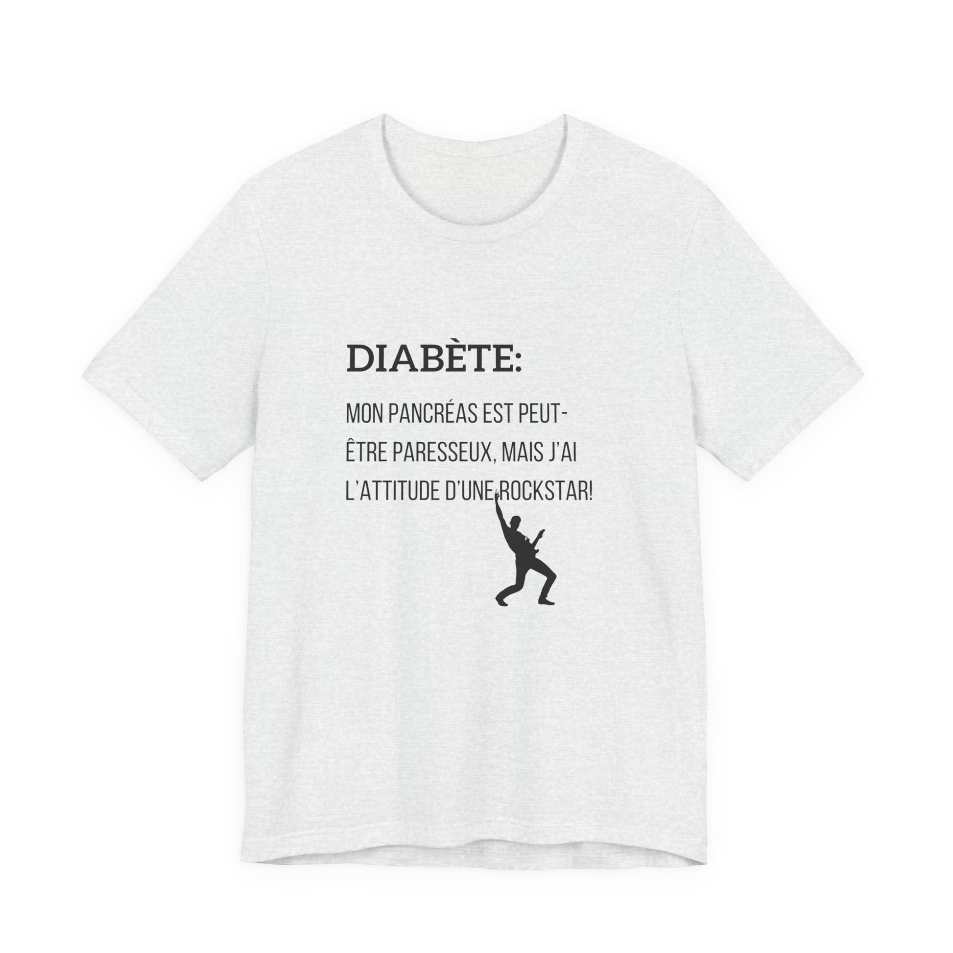 Lazy Pancreas, Rockstar Attitude (French) - Unisex Tee The Diabuddies Store T-Shirts $22.50
