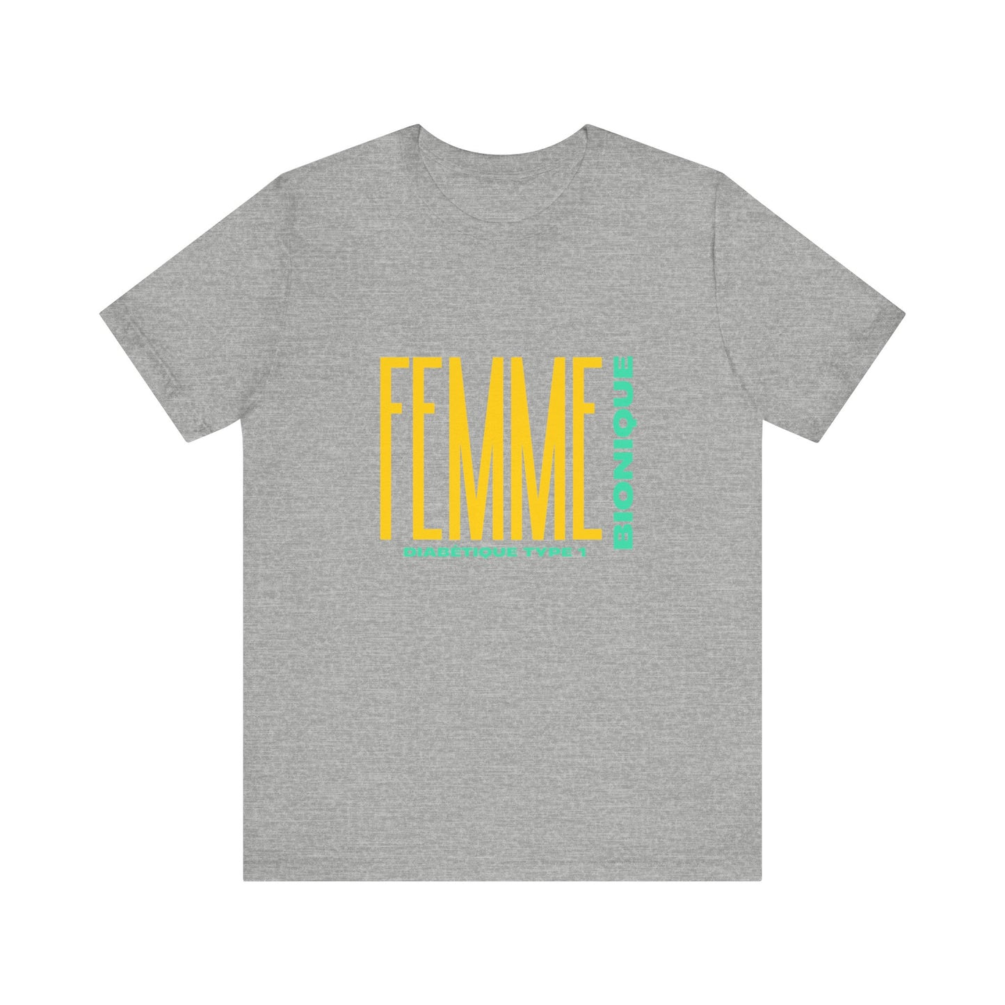 The Diabuddies Store Bionic Woman (French) - Unisex Tee Bionic Woman (French) - Unisex Tee: Unleash your inner Bionic strength! This Unisex Tee is a powerful statement of resilience, strength, and modern-day heroism for anyone living with Type 1 Diabetes.