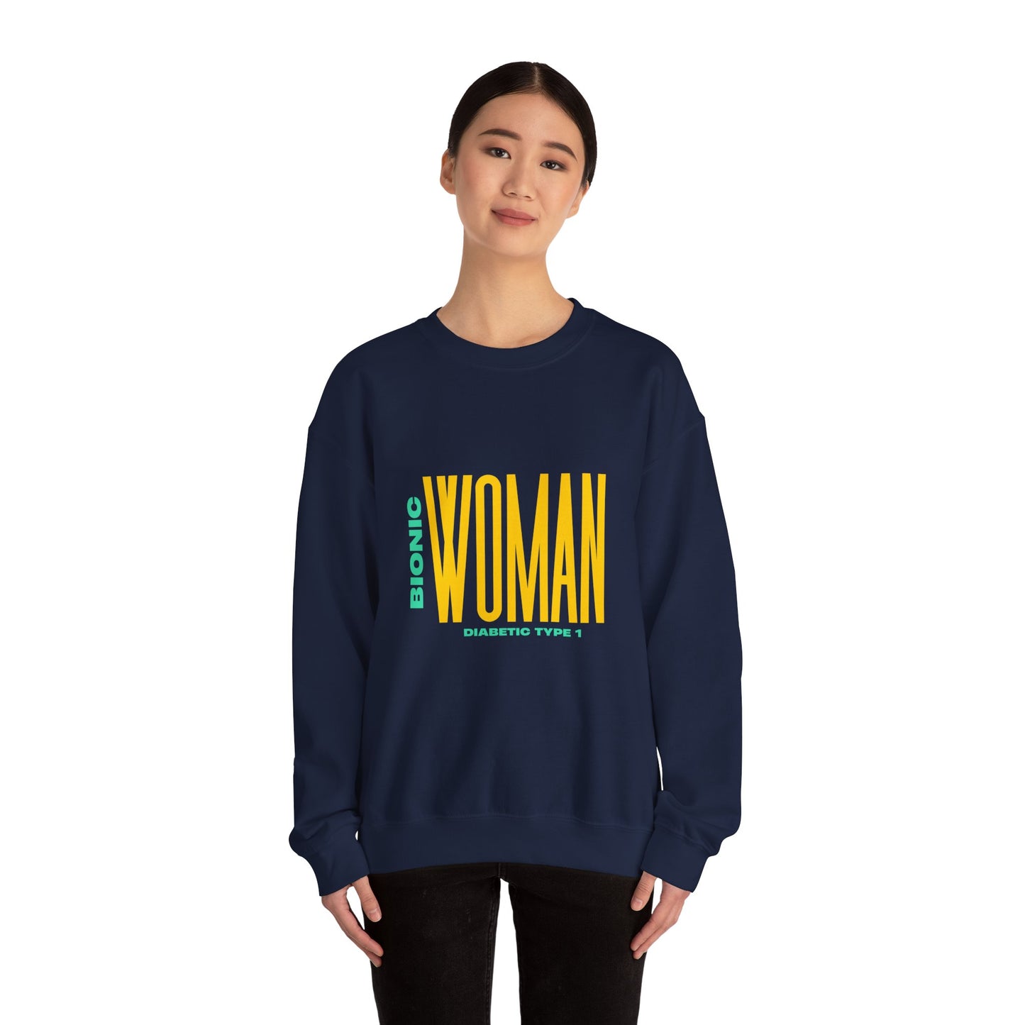 The Diabuddies Store Bionic Woman (Diabetes) - Unisex Sweatshirt Bionic Woman (Diabetes) - Unisex Sweatshirt: Unleash your inner Bionic strength! This Unisex Sweatshirt is a powerful statement of resilience, strength, and modern-day heroism for anyone liv