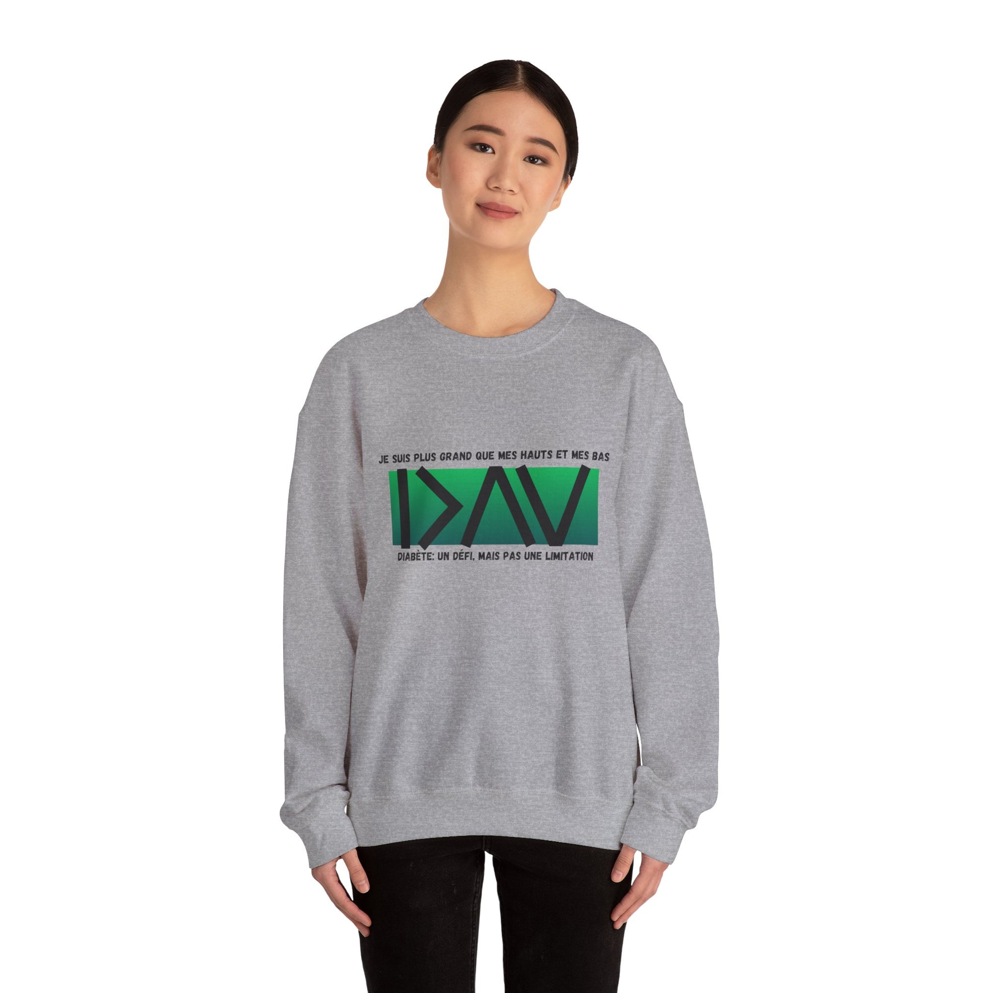 The Diabuddies Store Greater than (French/Green) - Unisex Sweatshirt Greater than (French/Green) - Unisex Sweatshirt: Sometimes, a single symbol says it all. Our Greater Than (French/Green) Unisex Sweatshirt features the powerful ">" symbol, representing