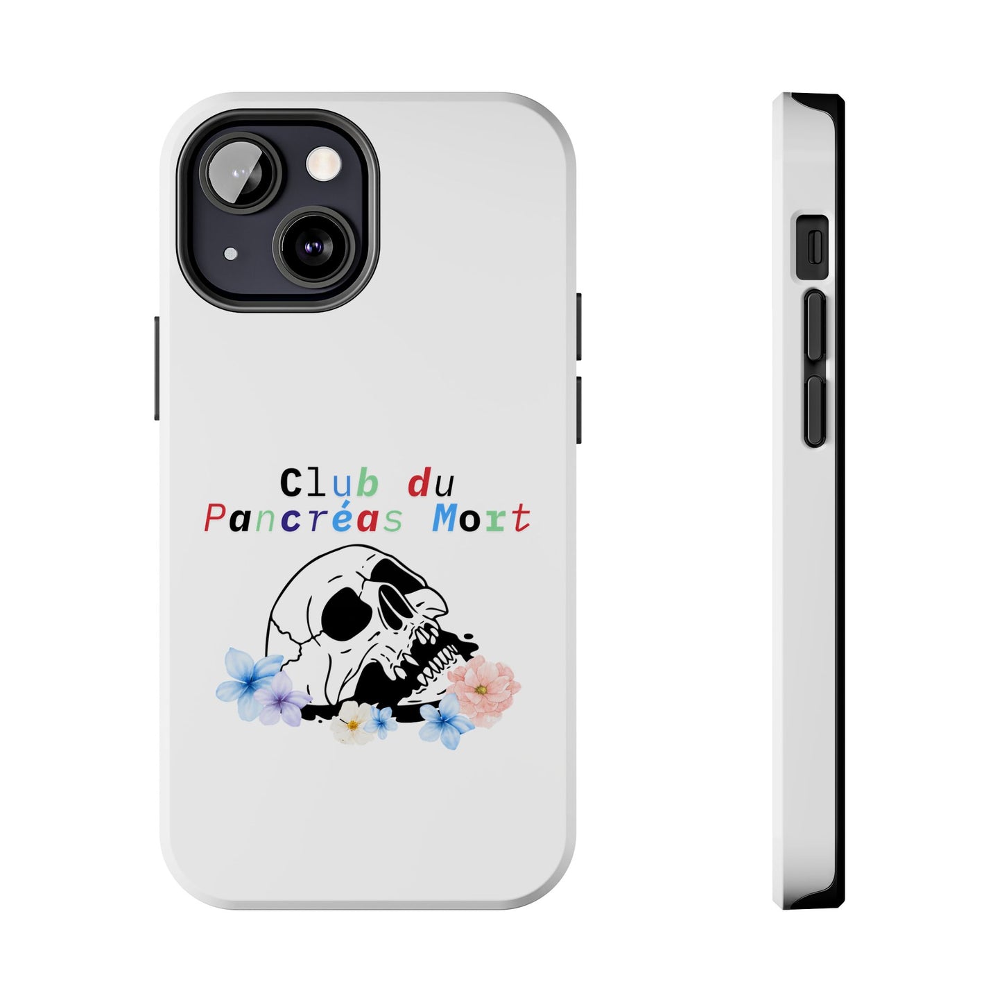 Skull & Flowers, Dead Pancreas Club (French) - Phone Cases The Diabuddies Store Mobile Phone Cases $18.23