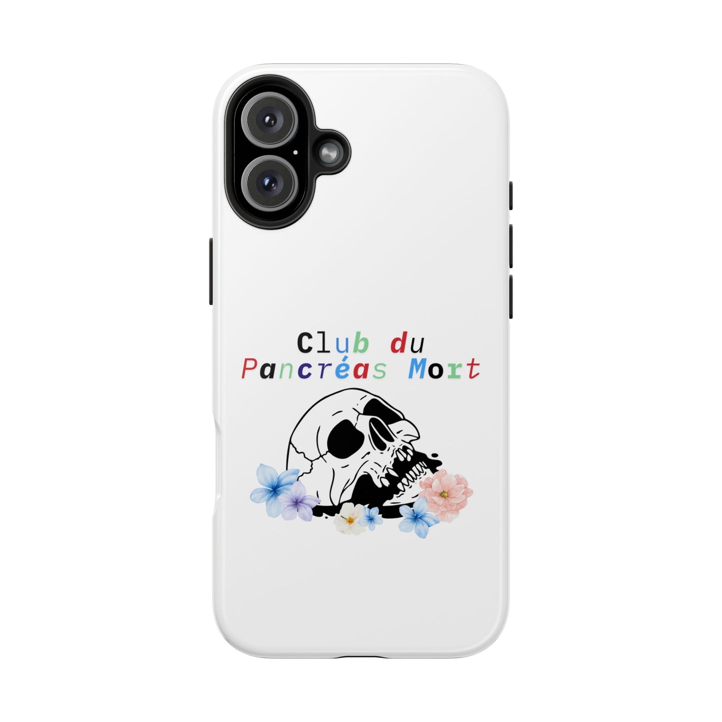 Skull & Flowers, Dead Pancreas Club (French) - Phone Cases The Diabuddies Store Mobile Phone Cases $18.23