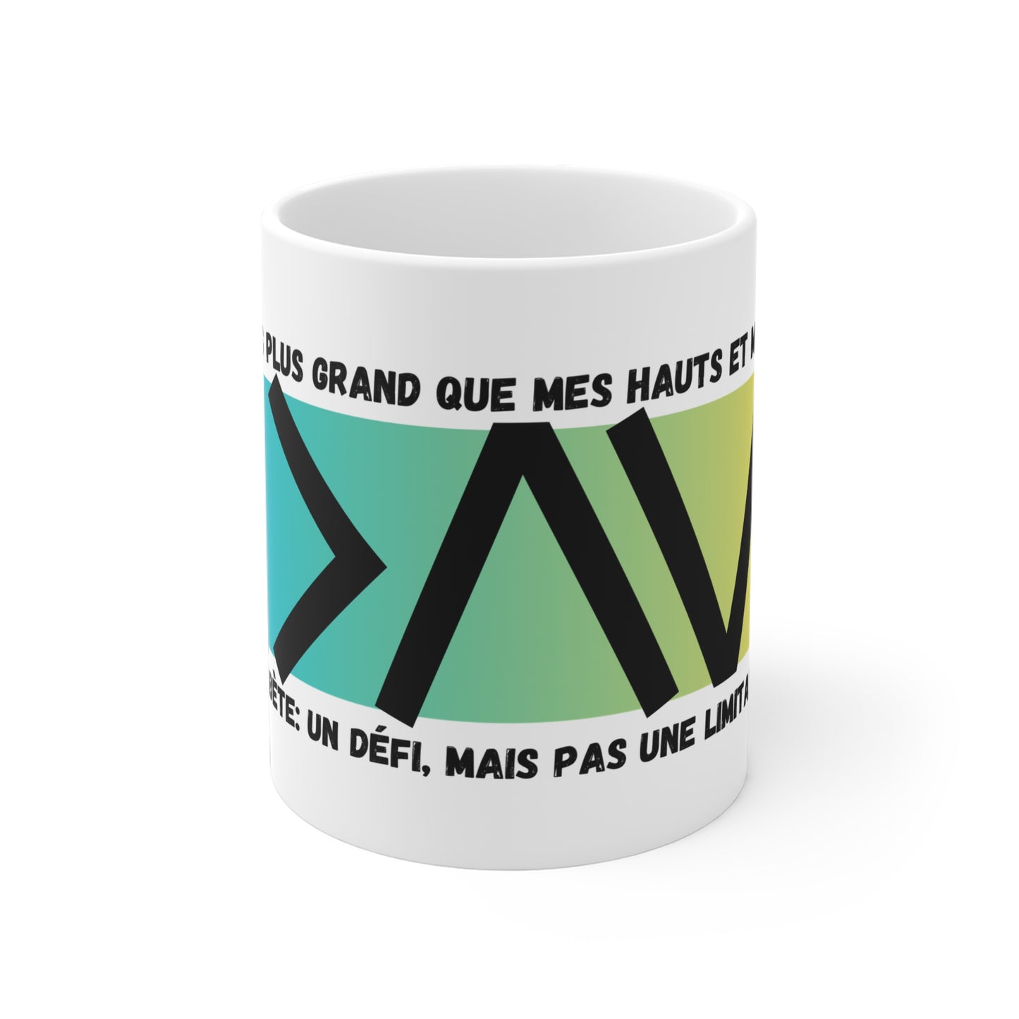 The Diabuddies Store Greater than (French/Yellow) - Mug 11oz Greater than (French/Yellow) - Mug 11oz: An inspirational mug that brings a daily reminder that you are greater than the highs and the lows during your coffee or tea routine. Perfect for anyone