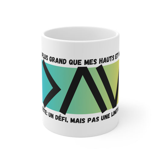 The Diabuddies Store Greater than (French/Yellow) - Mug 11oz Greater than (French/Yellow) - Mug 11oz: An inspirational mug that brings a daily reminder that you are greater than the highs and the lows during your coffee or tea routine. Perfect for anyone