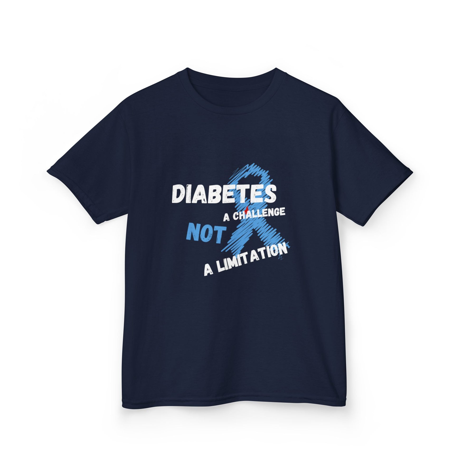 The Diabuddies Store A Challenge, Not a Limitation - Kids Tee A Challenge, Not a Limitation - Kids Tee: Empower your child! This tee is an inspiring reminder that challenges are opportunities to shine, not limitations. T-Shirts $19.22