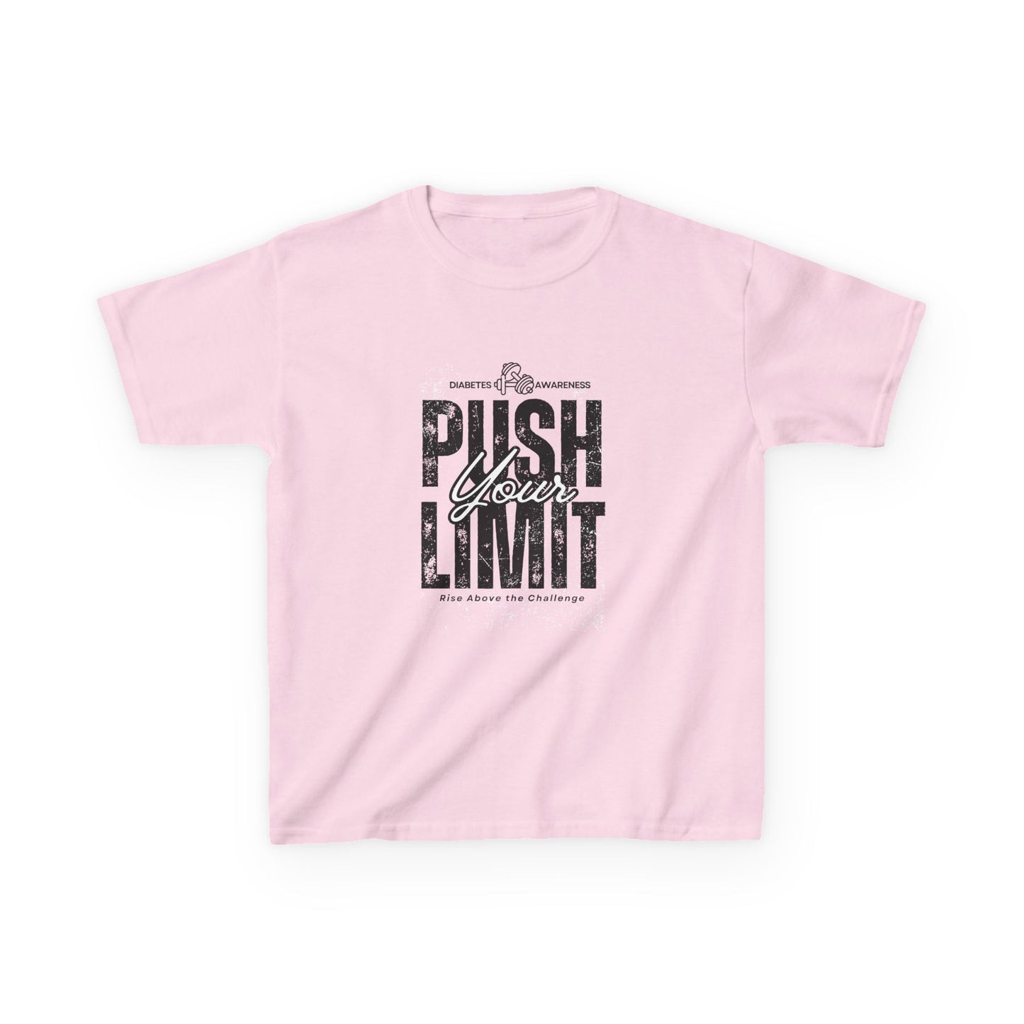The Diabuddies Store Push Your Limit! (Diabetes) - kids Tee Push Your Limit! (Diabetes) - kids Tee: Ready to push your limit? This awesome "Push Your Limit!" tee is for super kids who love to try new things and grow stronger every day! It's a cool reminde