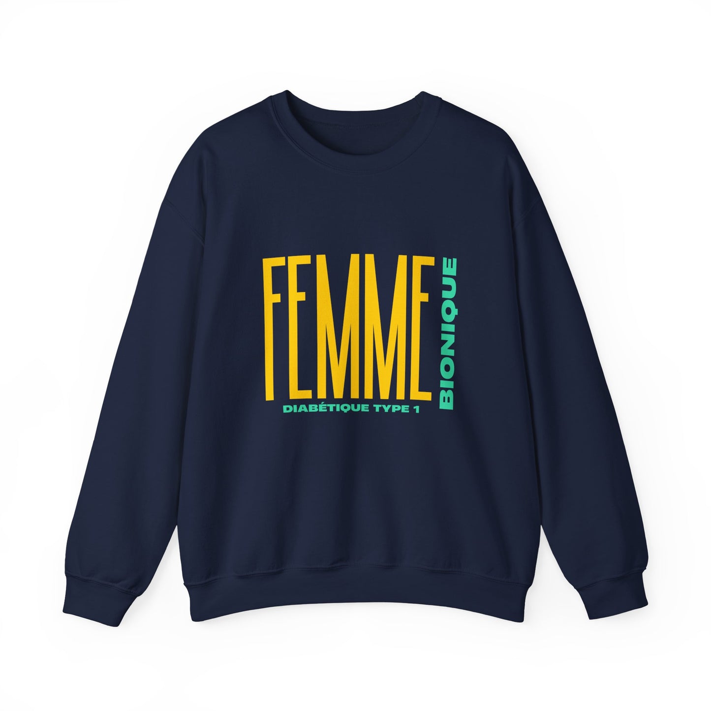 The Diabuddies Store Bionic Woman Diabetes (French) - Unisex Sweatshirt Bionic Woman Diabetes (French) - Unisex Sweatshirt: Unleash your inner Bionic strength! This Unisex Sweatshirt is a powerful statement of resilience, strength, and modern-day heroism