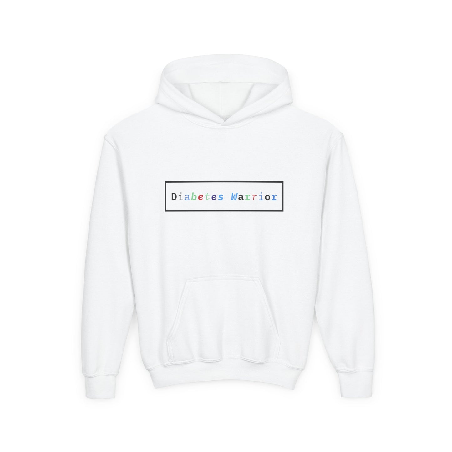 Diabetes Warrior Bold Text - Youth Hoodie The Diabuddies Store Hoodies $31.56