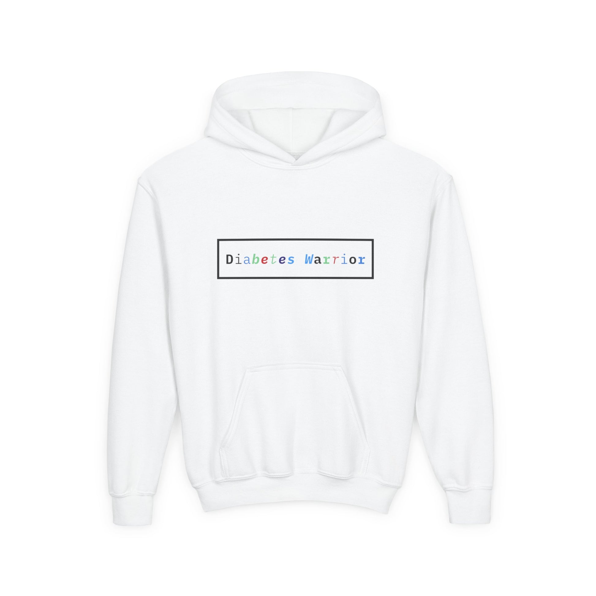 Diabetes Warrior Bold Text - Youth Hoodie The Diabuddies Store Hoodies $31.56