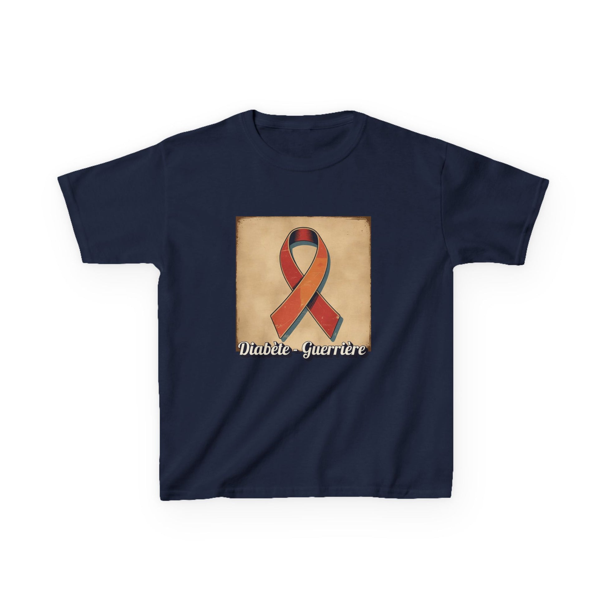The Diabuddies Store Diabetes Warrior, Retro Look (French / Guerrière) - Kids Tee Diabetes Warrior, Retro Look (French / Guerrière) - Kids Tee: Let your young one show off their strength and style with our "Diabète - Guerrière" Retro Look French Kids Tee!