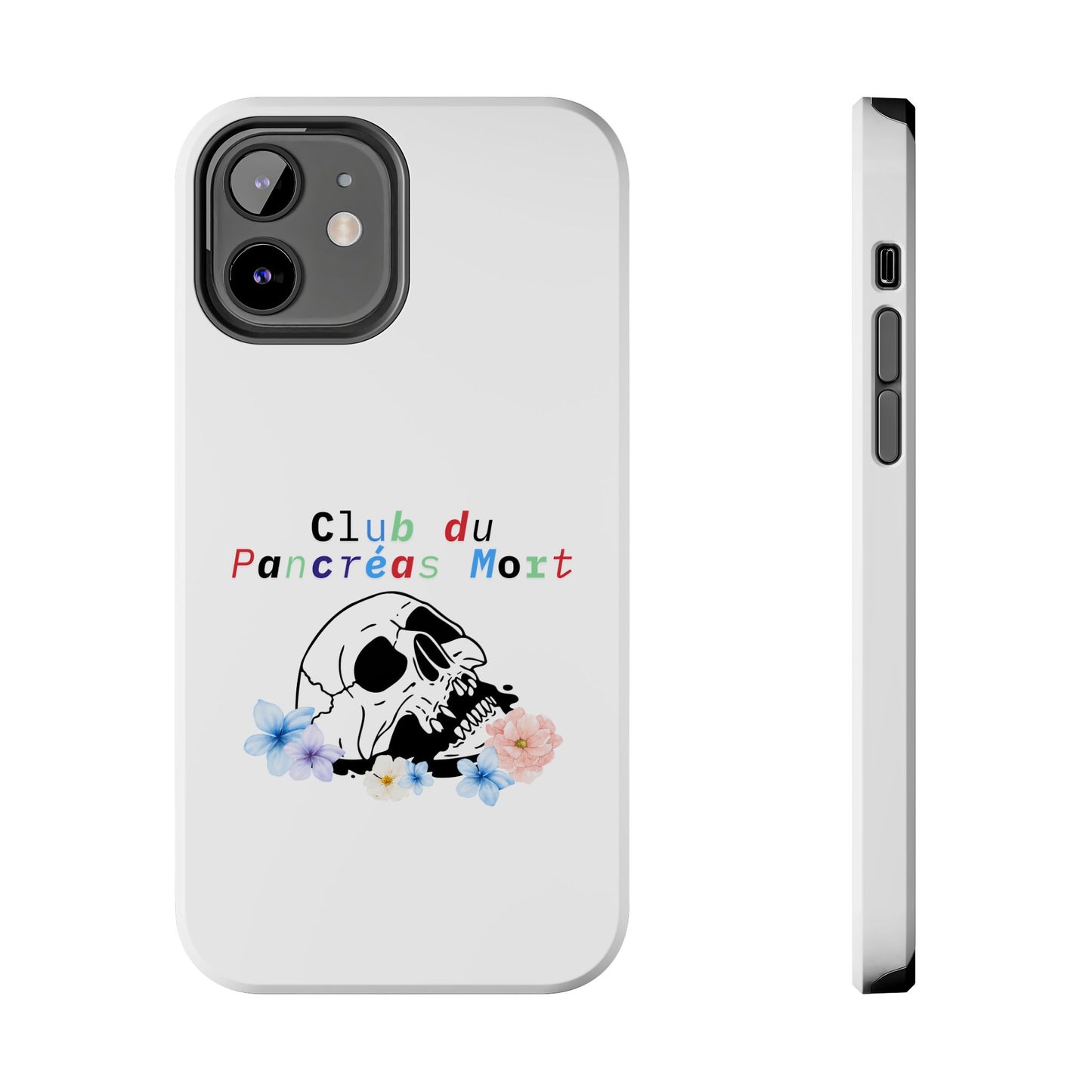 Skull & Flowers, Dead Pancreas Club (French) - Phone Cases The Diabuddies Store Mobile Phone Cases $18.23