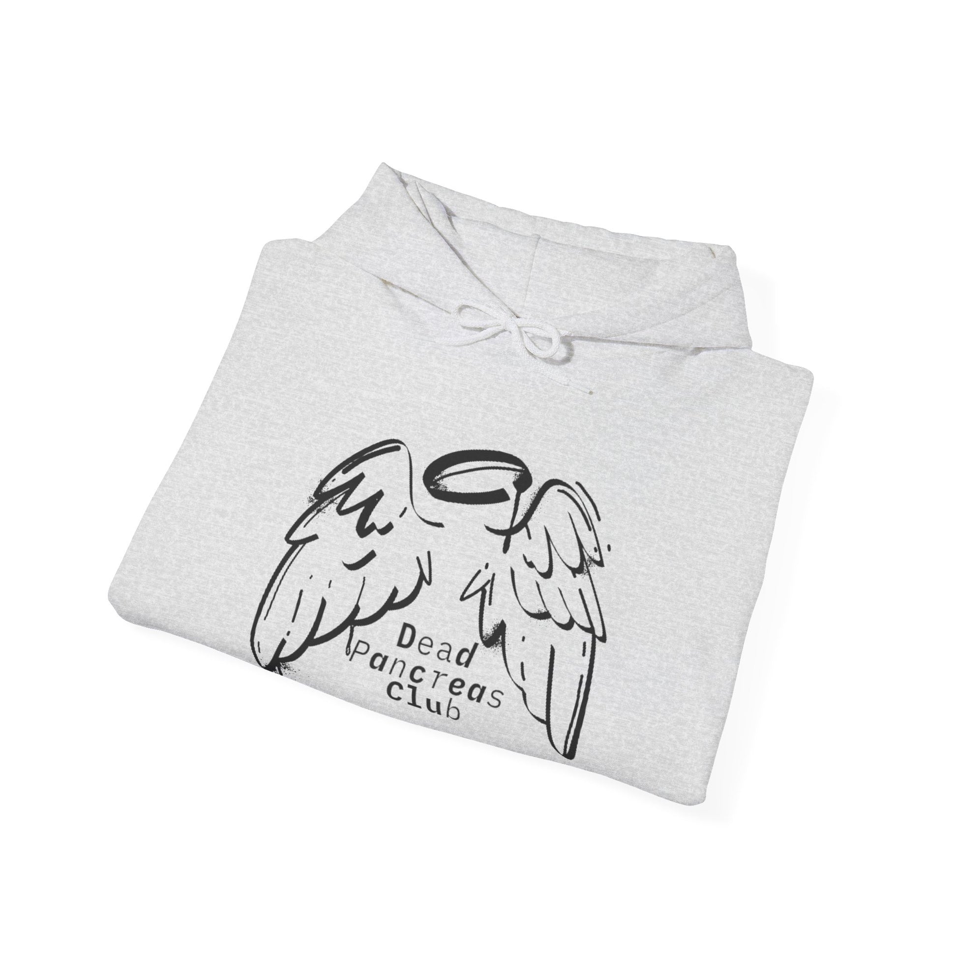 The Diabuddies Store Dead Pancreas Club (Angel Wings) - Unisex Hoodie Dead Pancreas Club (Angel Wings) - Unisex Hoodie: Join the club and wrap yourself in cozy defiance! This warm and uniquely designed hoodie offers a raw, honest, and darkly humorous take