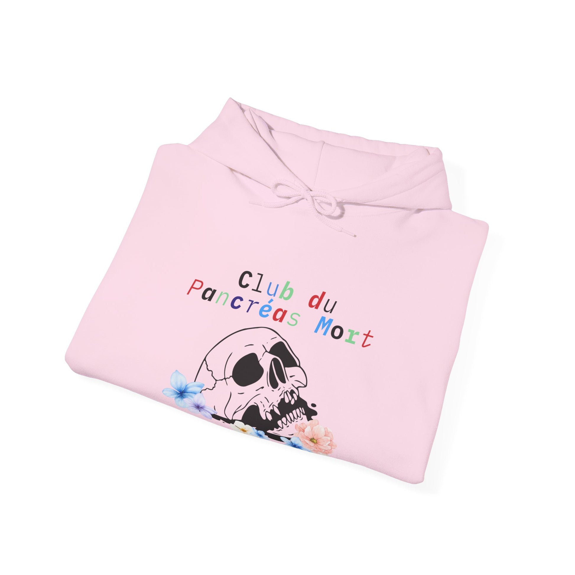 Skull & Flowers, Dead Pancreas Club (French) - Unisex Hoodie The Diabuddies Store Hoodies $32.41