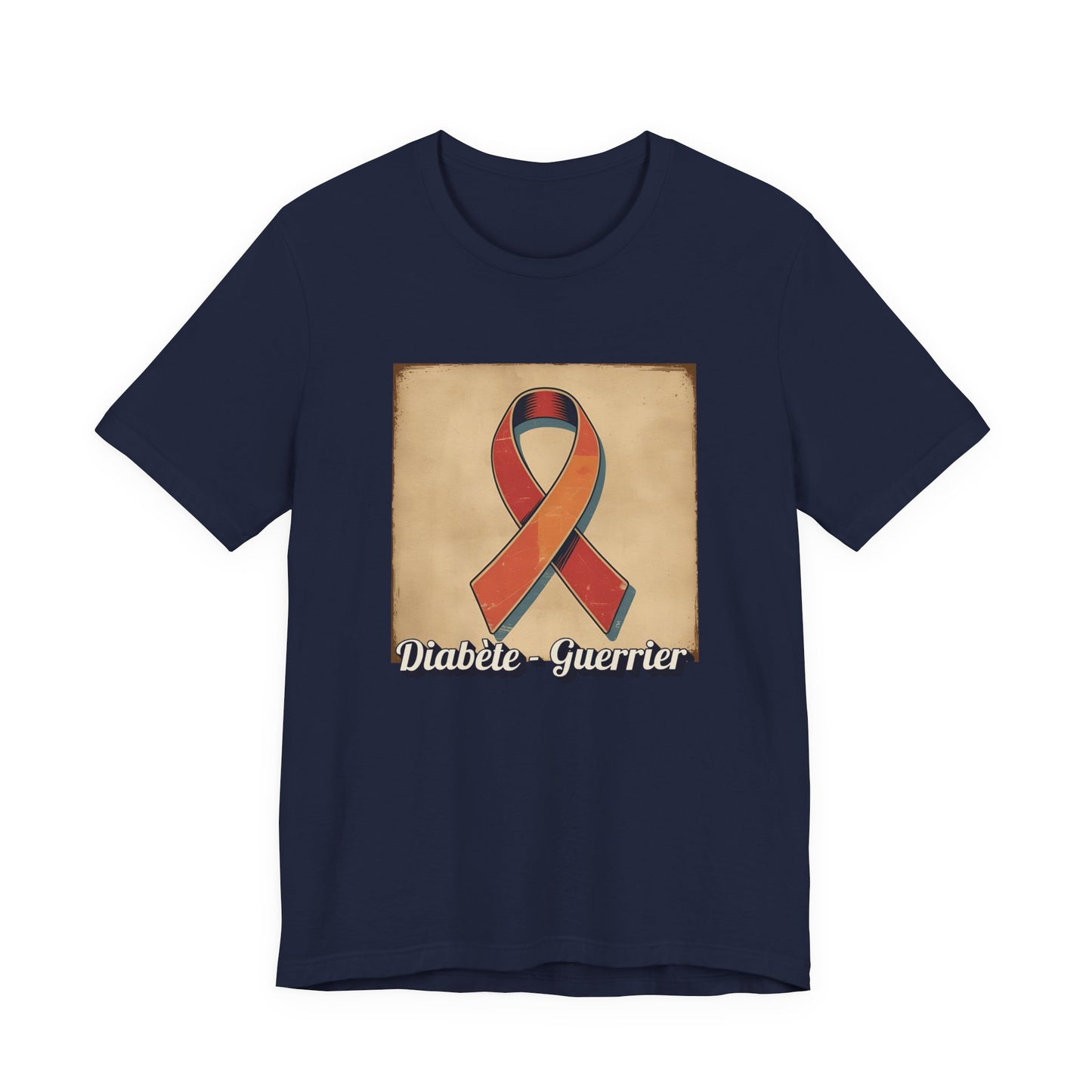 Diabetes Warrior, Retro Style (French/Guerrier) Unisex Tee The Diabuddies Store T-Shirts $22.50