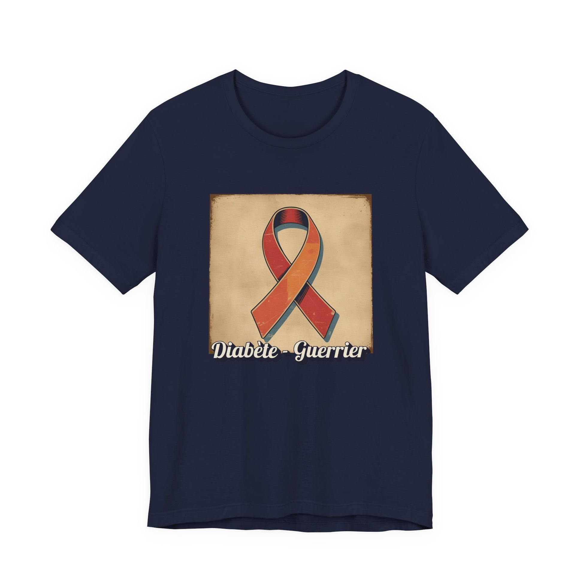 Diabetes Warrior, Retro Style (French/Guerrier) Unisex Tee The Diabuddies Store T-Shirts $22.50