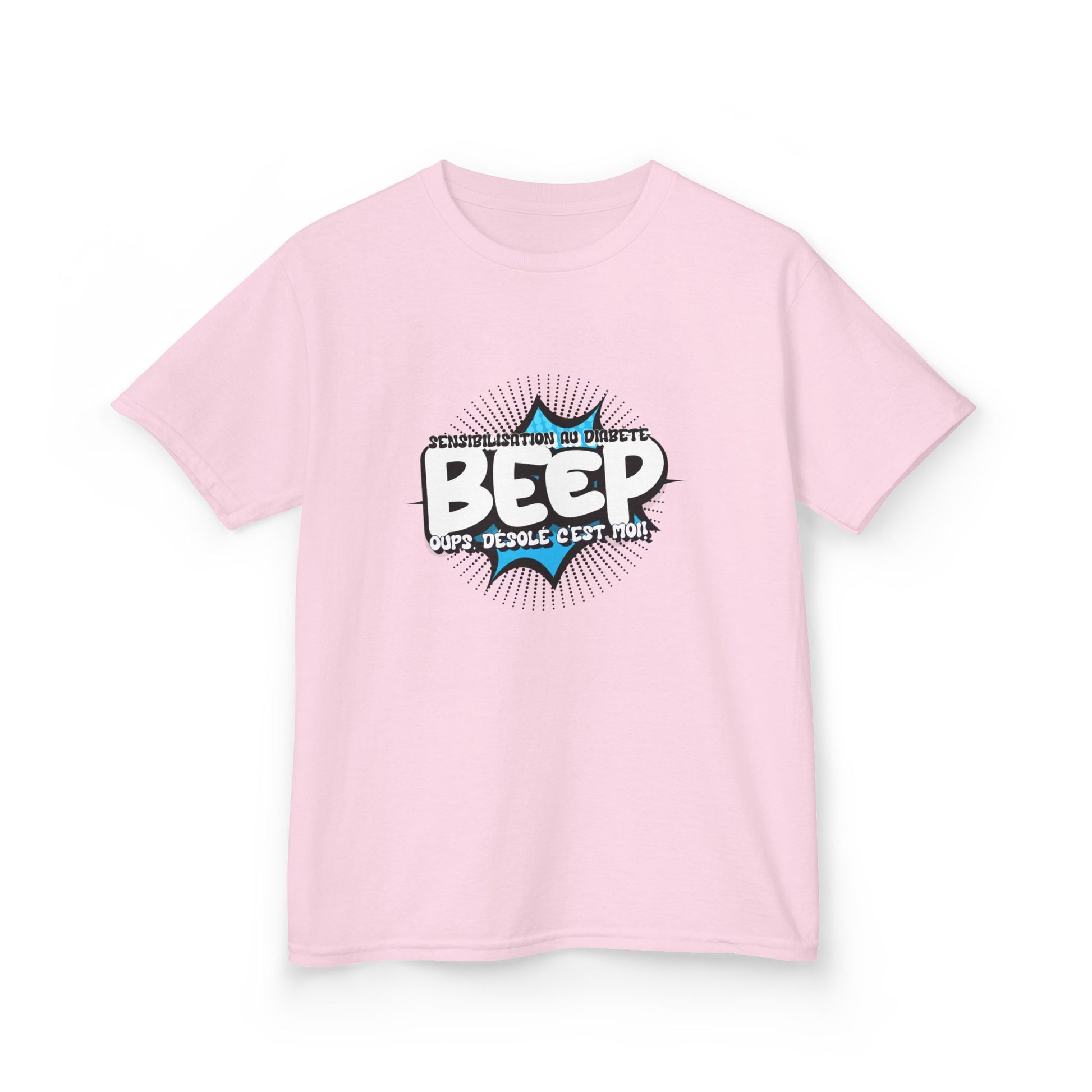 The Diabuddies Store Beep Sorry that's me! (French) - Kids Tee Beep Sorry that's me! (French) - Kids Tee: This playful French tee is perfect for the little one who's full of energy and charm. The fun design features the word "beep" and the phrase "Désolé,