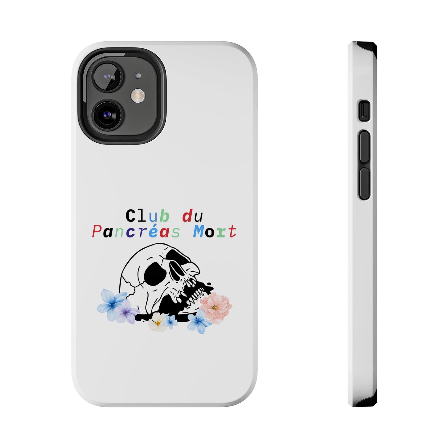 Skull & Flowers, Dead Pancreas Club (French) - Phone Cases The Diabuddies Store Mobile Phone Cases $18.23