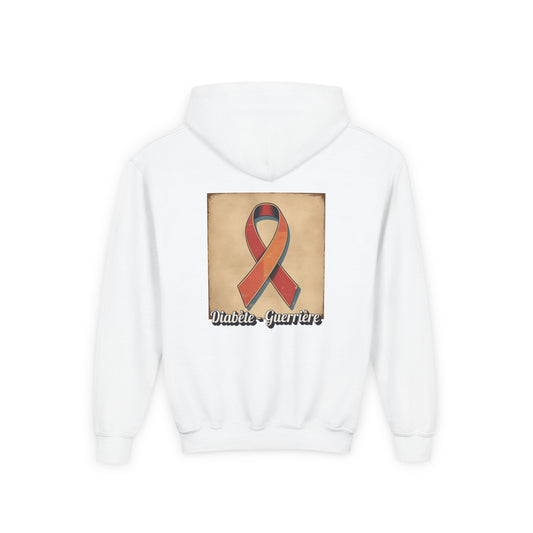 The Diabuddies Store Diabetes Warrior, Retro Look French - Guerrière Youth Hoodie Diabetes Warrior, Retro Look French - Guerrière Youth Hoodie: Let your young one show off their strength and style with our "Diabète -Guerrière" Retro Look" French Youth Hoo