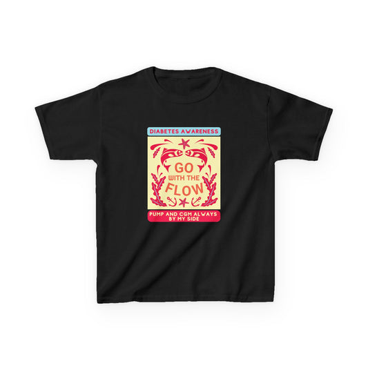 The Diabuddies Store Go with the Flow - Kids Tee Go with the Flow - Kids Tee: Embrace your journey with confidence in our vibrant "Go with the Flow" kids Tee. Engineered for those who live with a pump and CGM, this tank ensures your devices are always wit