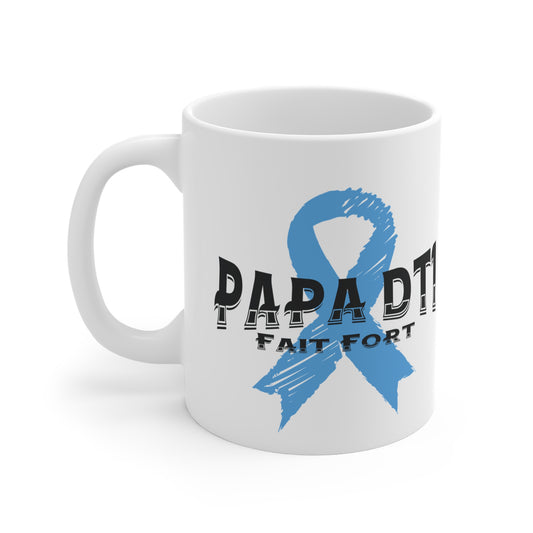 The Diabuddies Store DT1 Dad, Made Strong (French) - Mug 11oz DT1 Dad, Made Strong (French) - Mug 11oz: Celebrate the incredible strength of Type 1 dads with our "DT1 Papa, Fait Fort" (DT1 Dad, Made Strong) 11oz ceramic mug. It's a daily tribute to their