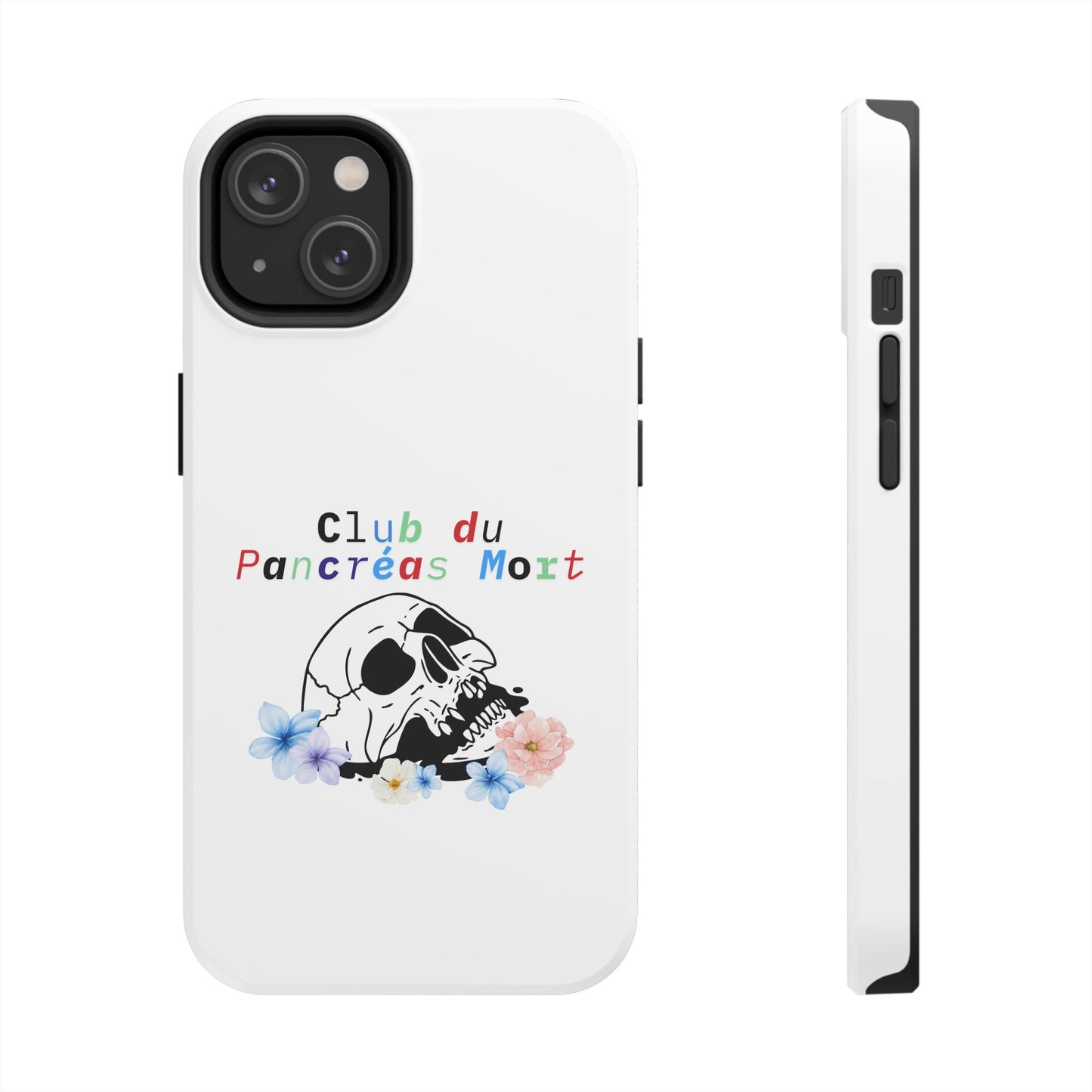 Skull & Flowers, Dead Pancreas Club (French) - Phone Cases The Diabuddies Store Mobile Phone Cases $18.23