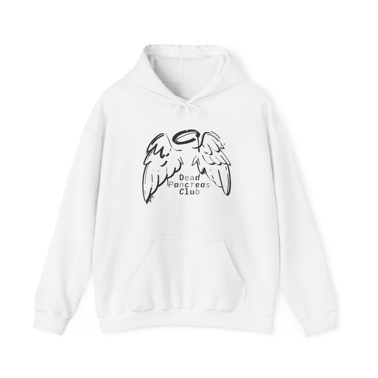 The Diabuddies Store Dead Pancreas Club (Angel Wings) - Unisex Hoodie Dead Pancreas Club (Angel Wings) - Unisex Hoodie: Join the club and wrap yourself in cozy defiance! This warm and uniquely designed hoodie offers a raw, honest, and darkly humorous take