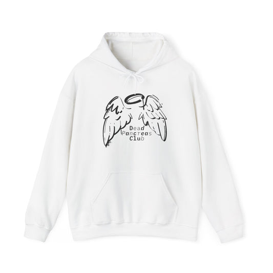 The Diabuddies Store Dead Pancreas Club (Angel Wings) - Unisex Hoodie Dead Pancreas Club (Angel Wings) - Unisex Hoodie: Join the club and wrap yourself in cozy defiance! This warm and uniquely designed hoodie offers a raw, honest, and darkly humorous take