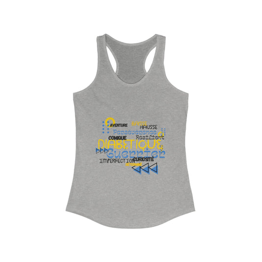 The Diabuddies Store Uplifted & Unleashed (French) - Racerback Tank Uplifted & Unleashed (French) - Racerback Tank: Embrace your strength, defy the odds. The "Uplifted & Unleashed" tank is more than just a tank; it's a vibrant testament to the diabetic wa