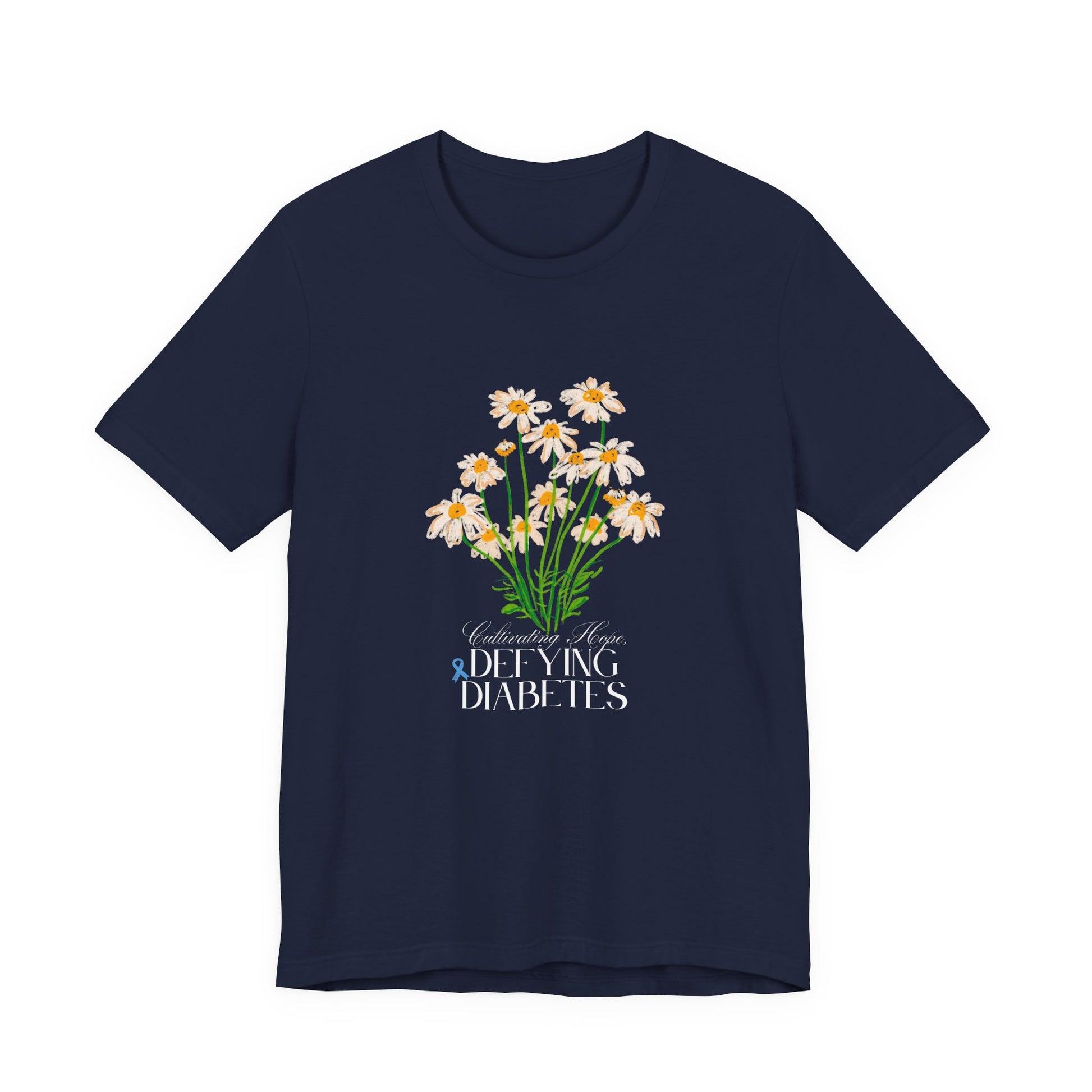 The Diabuddies Store Cultivating Hope, Defying Diabetes - Unisex Tee Cultivating Hope, Defying Diabetes - Unisex Tee: Wear your message of strength! Our "Cultivating Hope, Defying Diabetes" Unisex Tee is more than just a comfortable shirt; it's a powerful