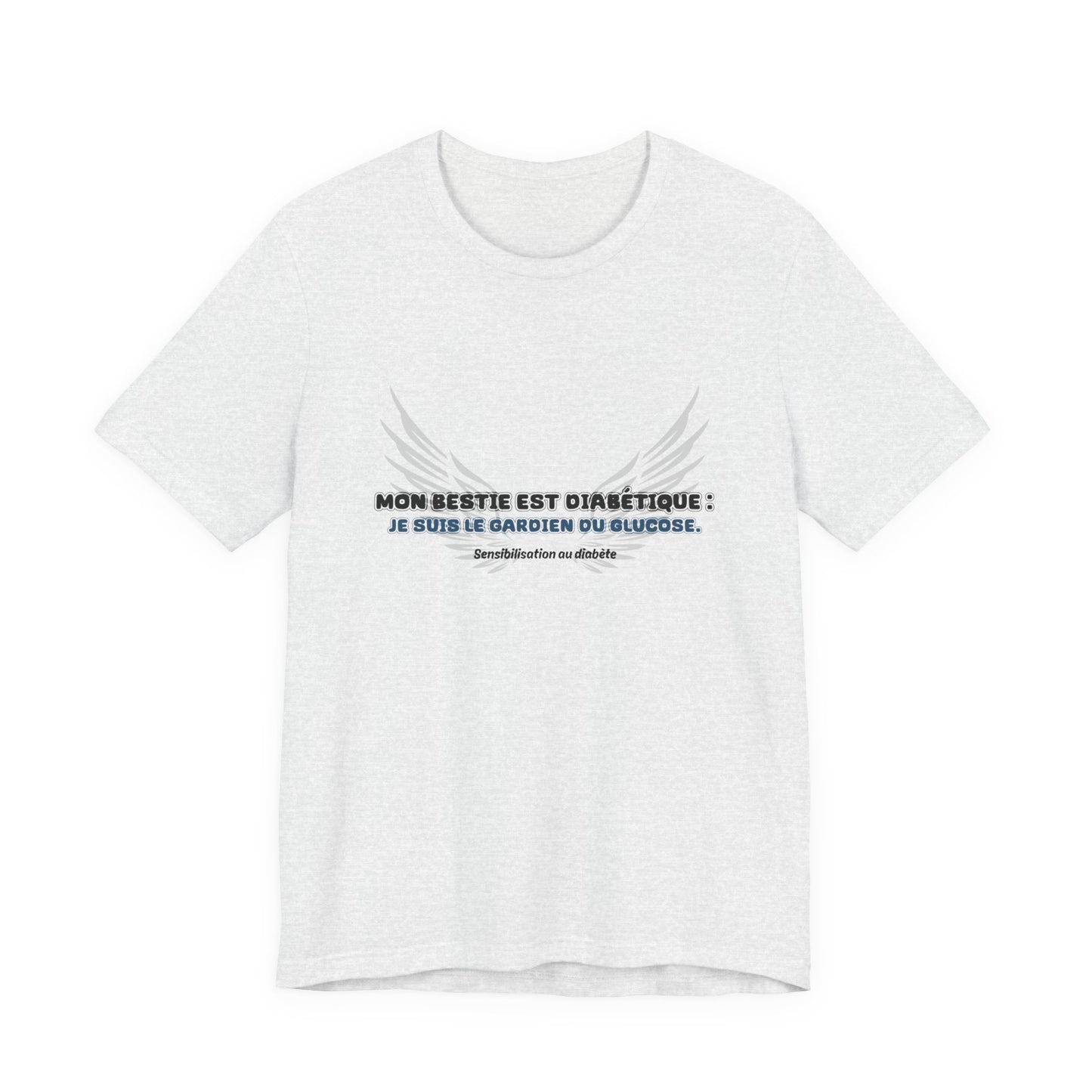The Diabuddies Store My Bestie is Diabetic (French / Mon Bestie, Guardien) - Unisex Tee My Bestie is Diabetic (French / Mon Bestie, Guardien) - Unisex Tee: Celebrate your vital role! A proud declaration of your commitment and unique connection. T-Shirts $