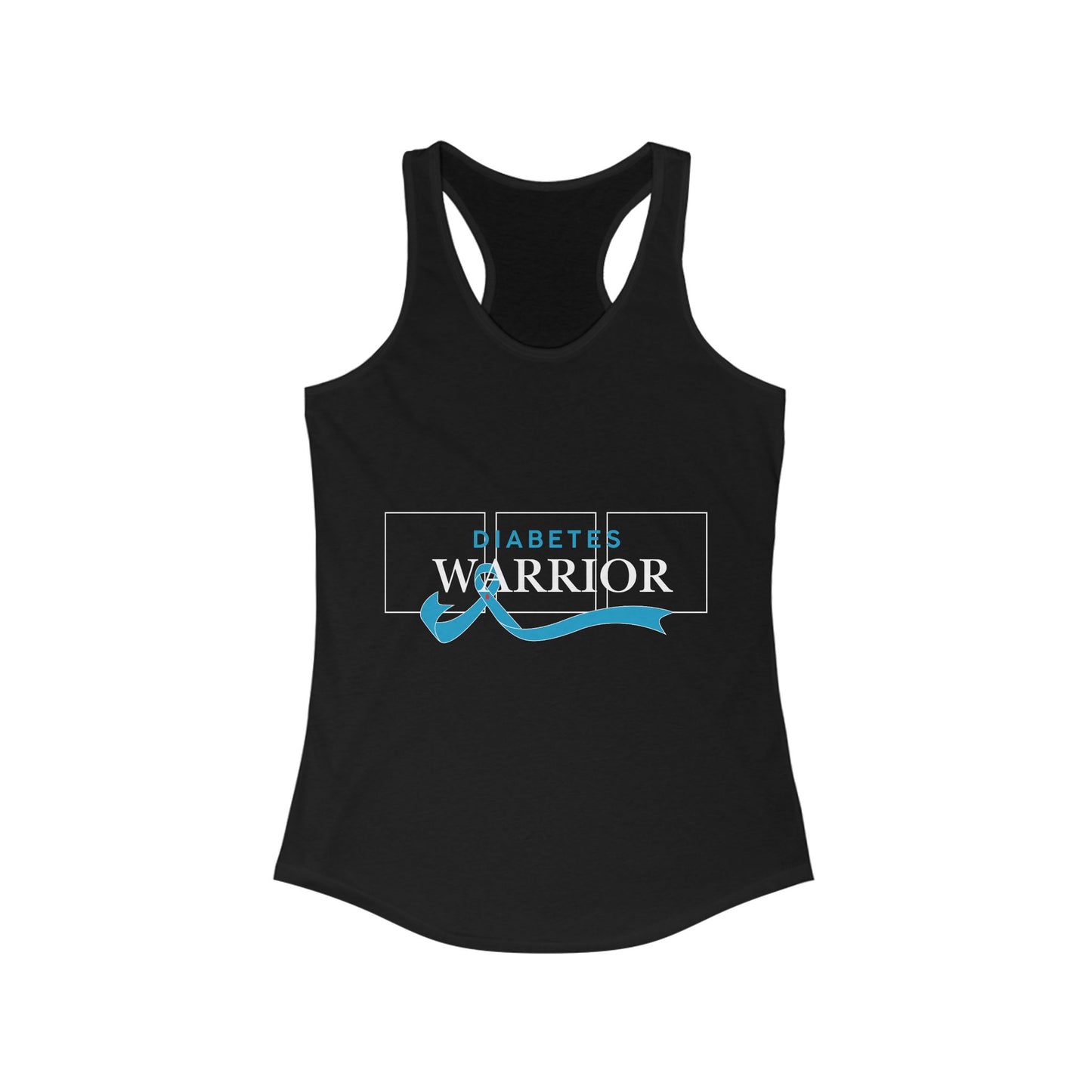 Diabetes Warrior & Blue Ribbon - Racerback Tank The Diabuddies Store Tank Tops $19.96