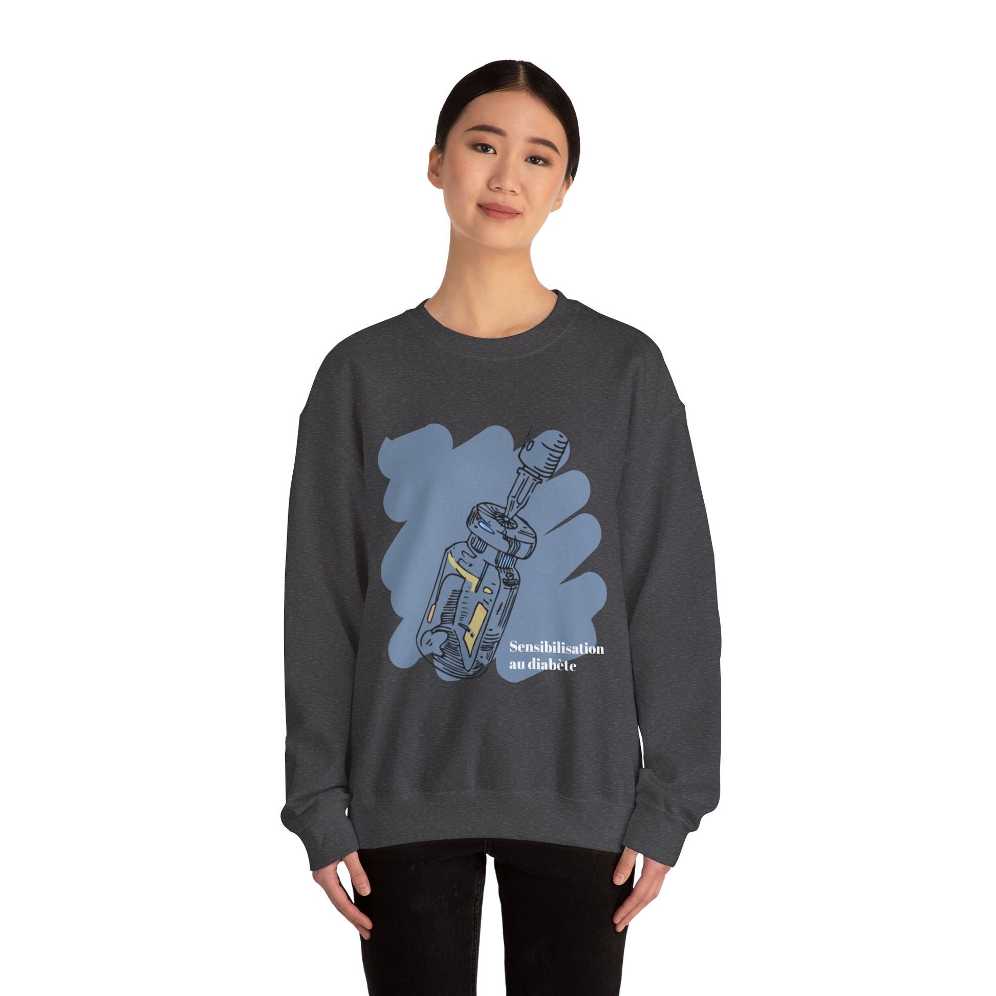 Insulin Vial Diabetes Awareness (French) Sweatshirt The Diabuddies Store Sweatshirts $32.95