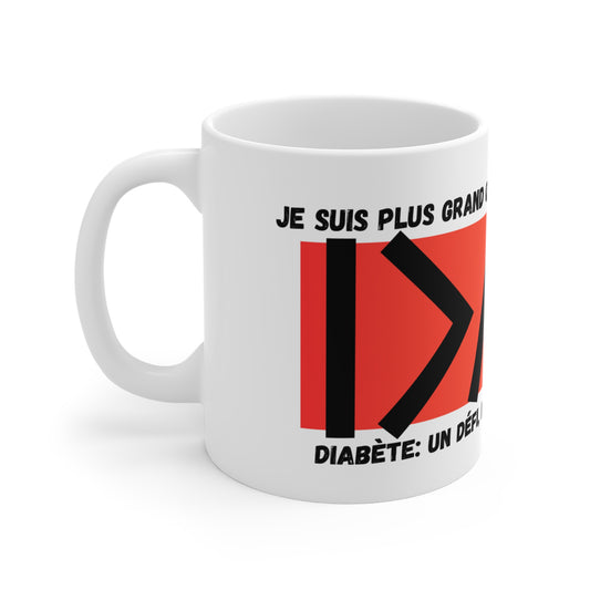 The Diabuddies Store Greater than (French/Orange) - Mug 11oz Greater than (French/Orange) - Mug 11oz: An inspirational mug that brings a daily reminder that you are greater than the highs and the lows during your coffee or tea routine. Perfect for anyone
