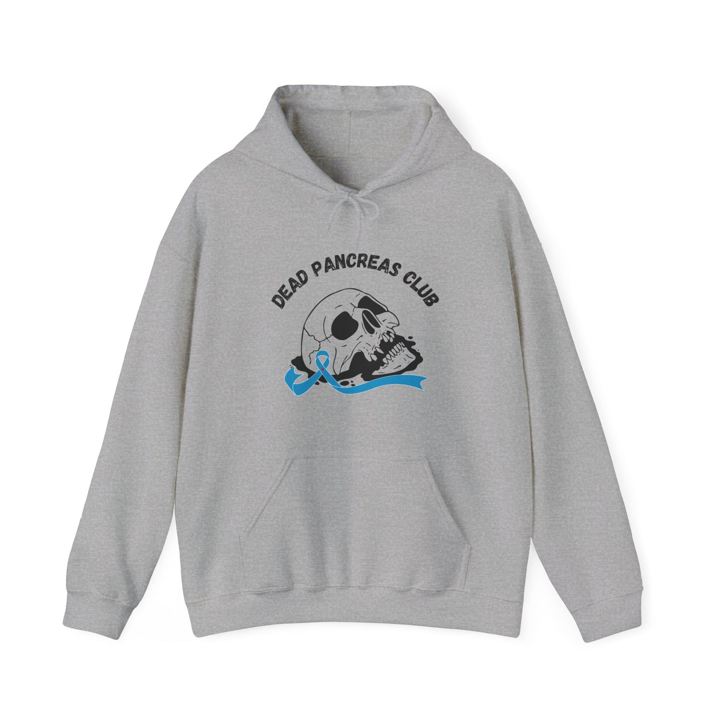 The Diabuddies Store Skull & Blue Ribbon, Dead Pancreas Club - Unisex Hoodie Skull & Blue Ribbon, Dead Pancreas Club - Unisex Hoodie: Show strength & support! Unique design for bold diabetes awareness. Hoodie Hoodies $32.41