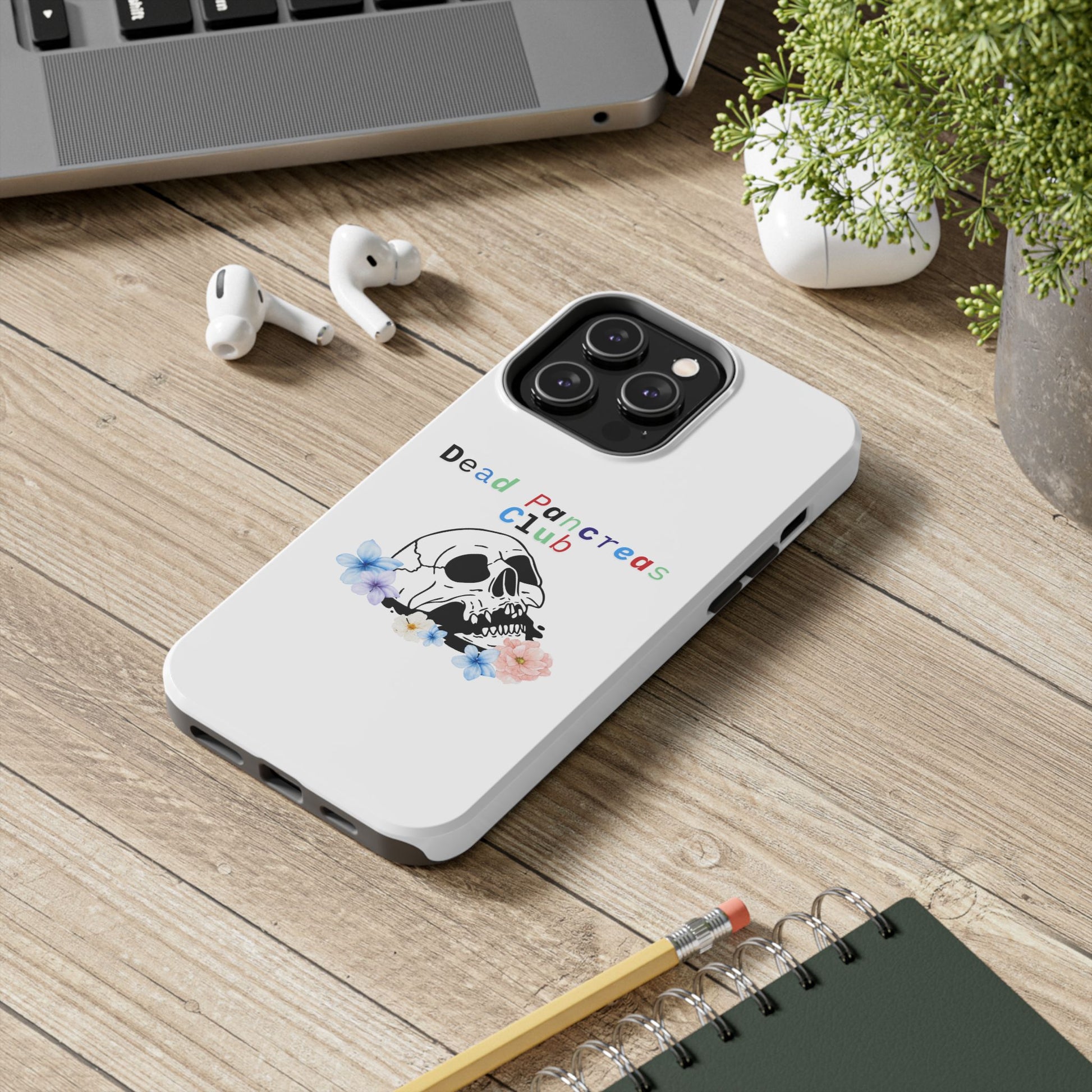 Skull & Flowers Dead Pancreas Club - Phone Case The Diabuddies Store Mobile Phone Cases $18.23