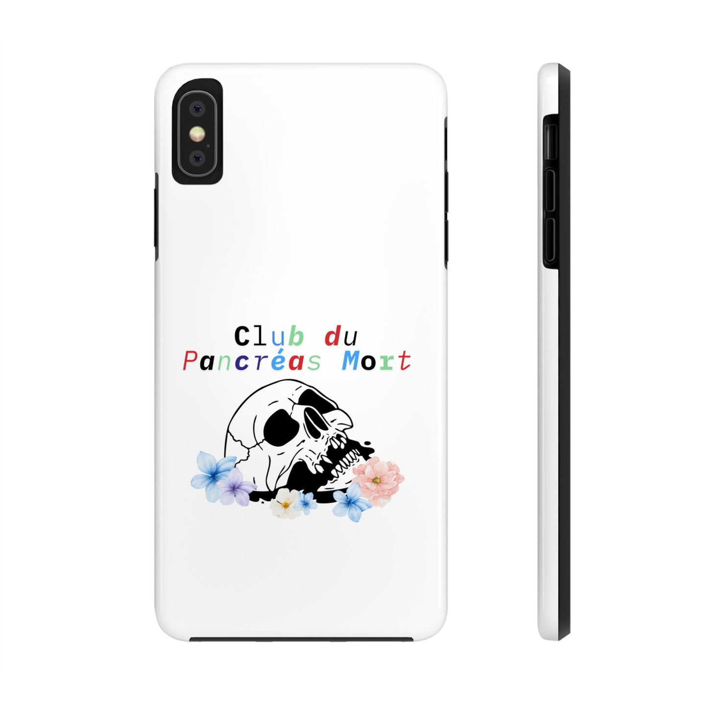 Skull & Flowers, Dead Pancreas Club (French) - Phone Cases The Diabuddies Store Mobile Phone Cases $18.23