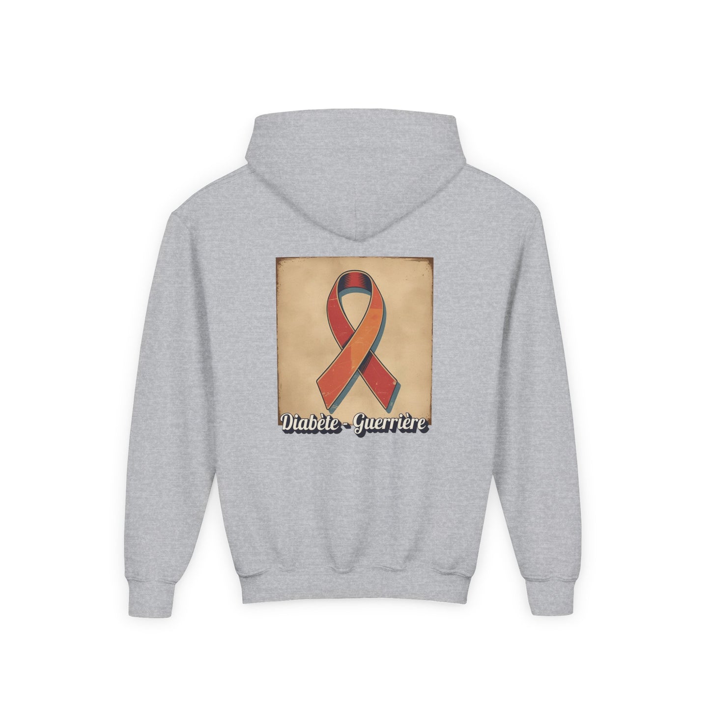The Diabuddies Store Diabetes Warrior, Retro Look French - Guerrière Youth Hoodie Diabetes Warrior, Retro Look French - Guerrière Youth Hoodie: Let your young one show off their strength and style with our "Diabète -Guerrière" Retro Look" French Youth Hoo