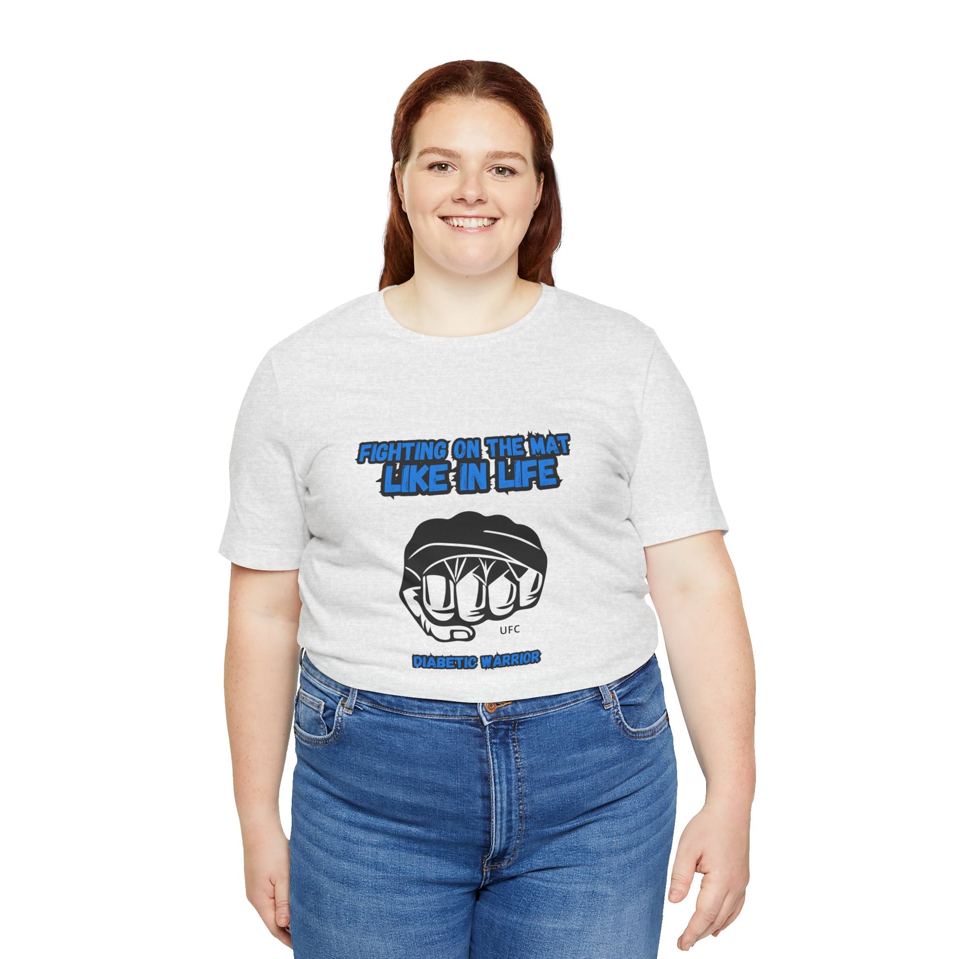 The Diabuddies Store Diabetes Awareness & UFC - Unisex Tee Diabetes Awareness & UFC - Unisex Tee: "Fighting on the Mat like in Life. Diabetic Warrior." Conquer every challenge with this powerful unisex tee. T-Shirts $30.27
