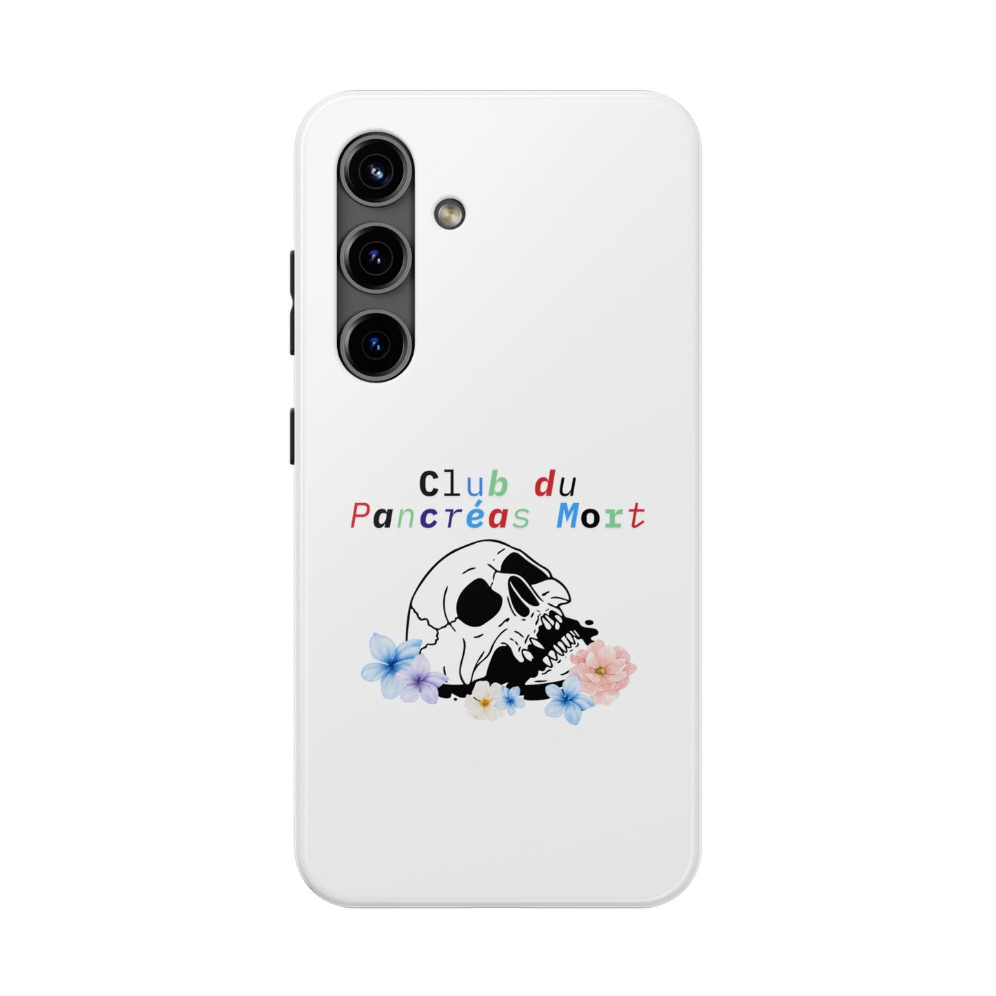 Skull & Flowers, Dead Pancreas Club (French) - Phone Cases The Diabuddies Store Mobile Phone Cases $18.23