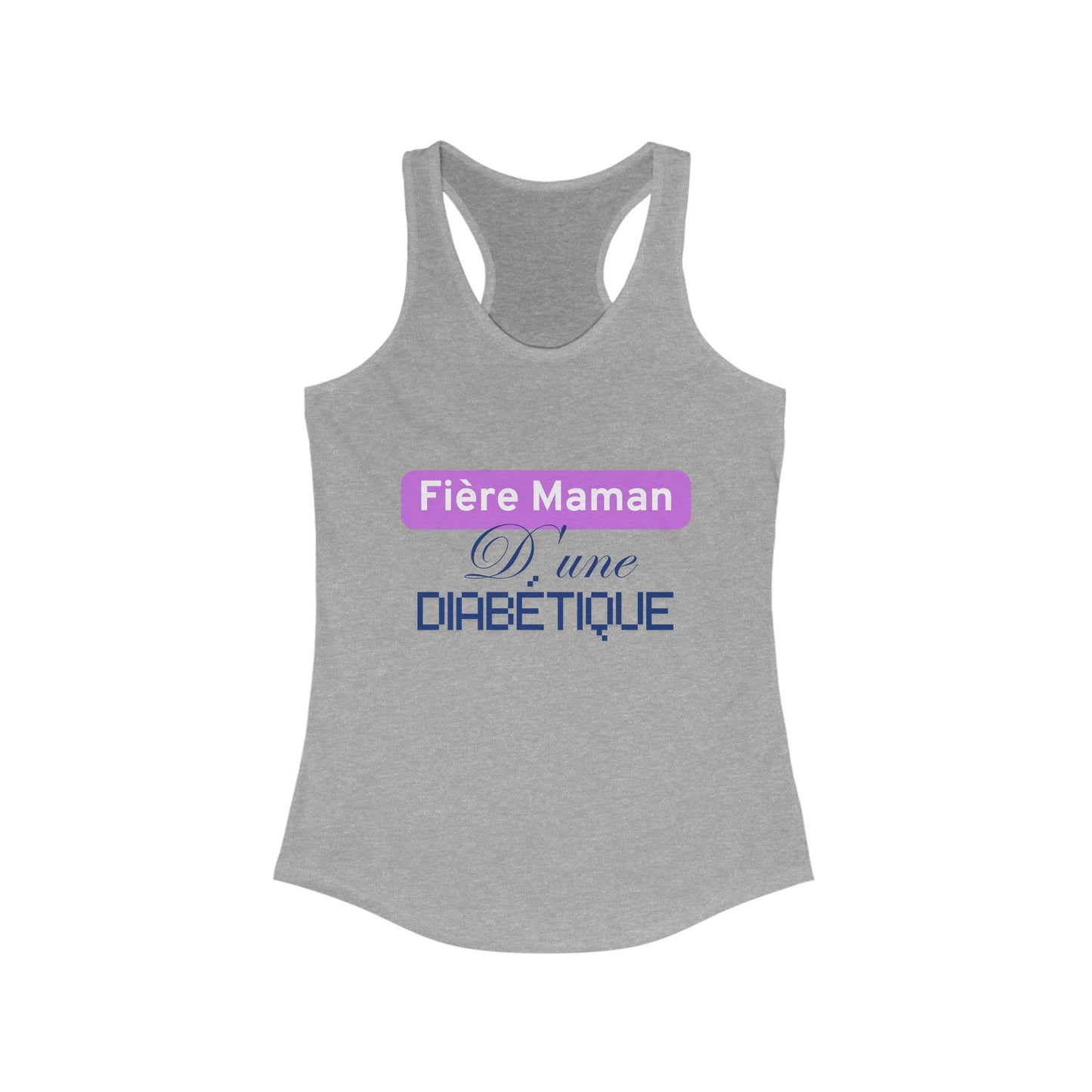 Proud Mom of a Diabetic (French / Daughter) - Racerback Tank The Diabuddies Store Tank Tops $19.96