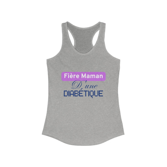 Proud Mom of a Diabetic (French / Daughter) - Racerback Tank The Diabuddies Store Tank Tops $19.96