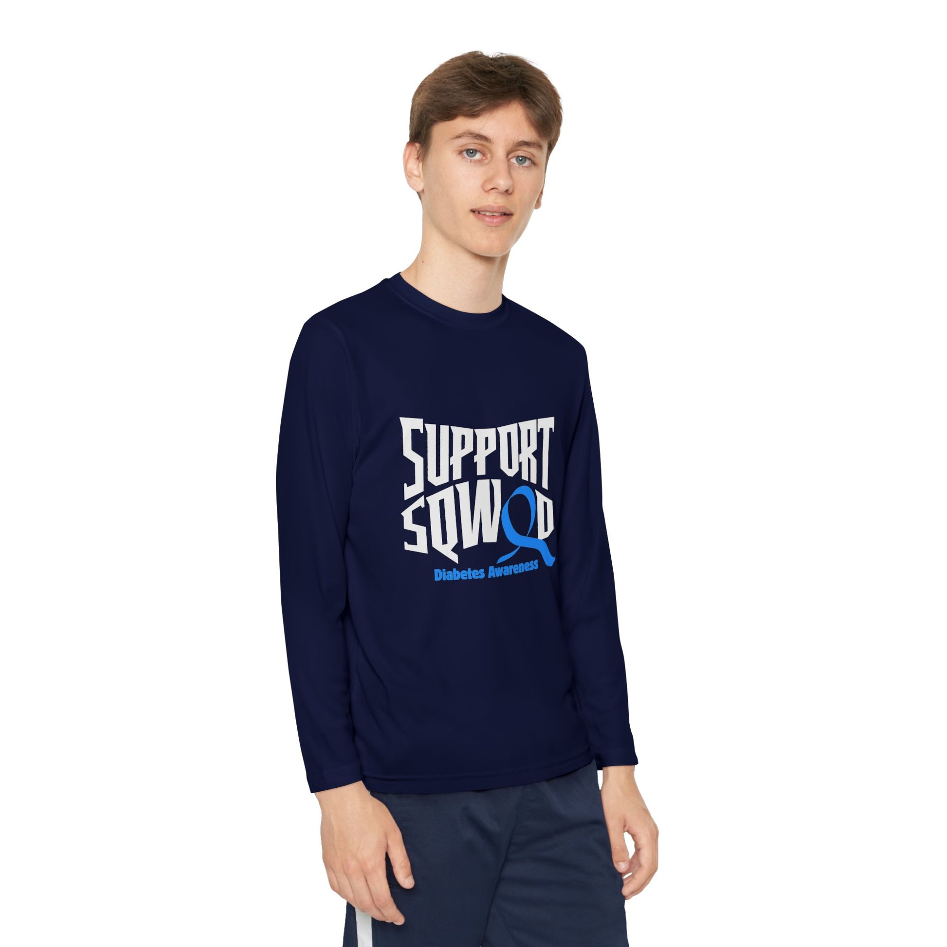 The Diabuddies Store Diabetes Support Squad - Long-sleeved Youth Tee Diabetes Support Squad - Long-sleeved Youth Tee: Unite against diabetes with the Diabetes Support Squad Kids' Tee! This super-soft long sleeved Tee is perfect for little heroes showing t