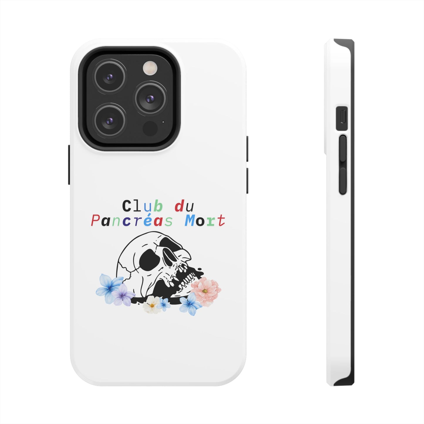 Skull & Flowers, Dead Pancreas Club (French) - Phone Cases The Diabuddies Store Mobile Phone Cases $18.23