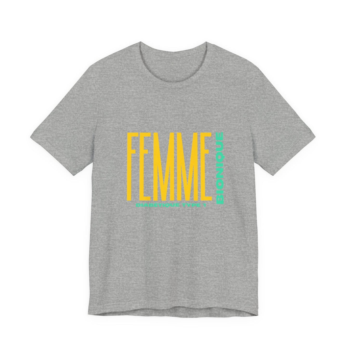 The Diabuddies Store Bionic Woman (French) - Unisex Tee Bionic Woman (French) - Unisex Tee: Unleash your inner Bionic strength! This Unisex Tee is a powerful statement of resilience, strength, and modern-day heroism for anyone living with Type 1 Diabetes.